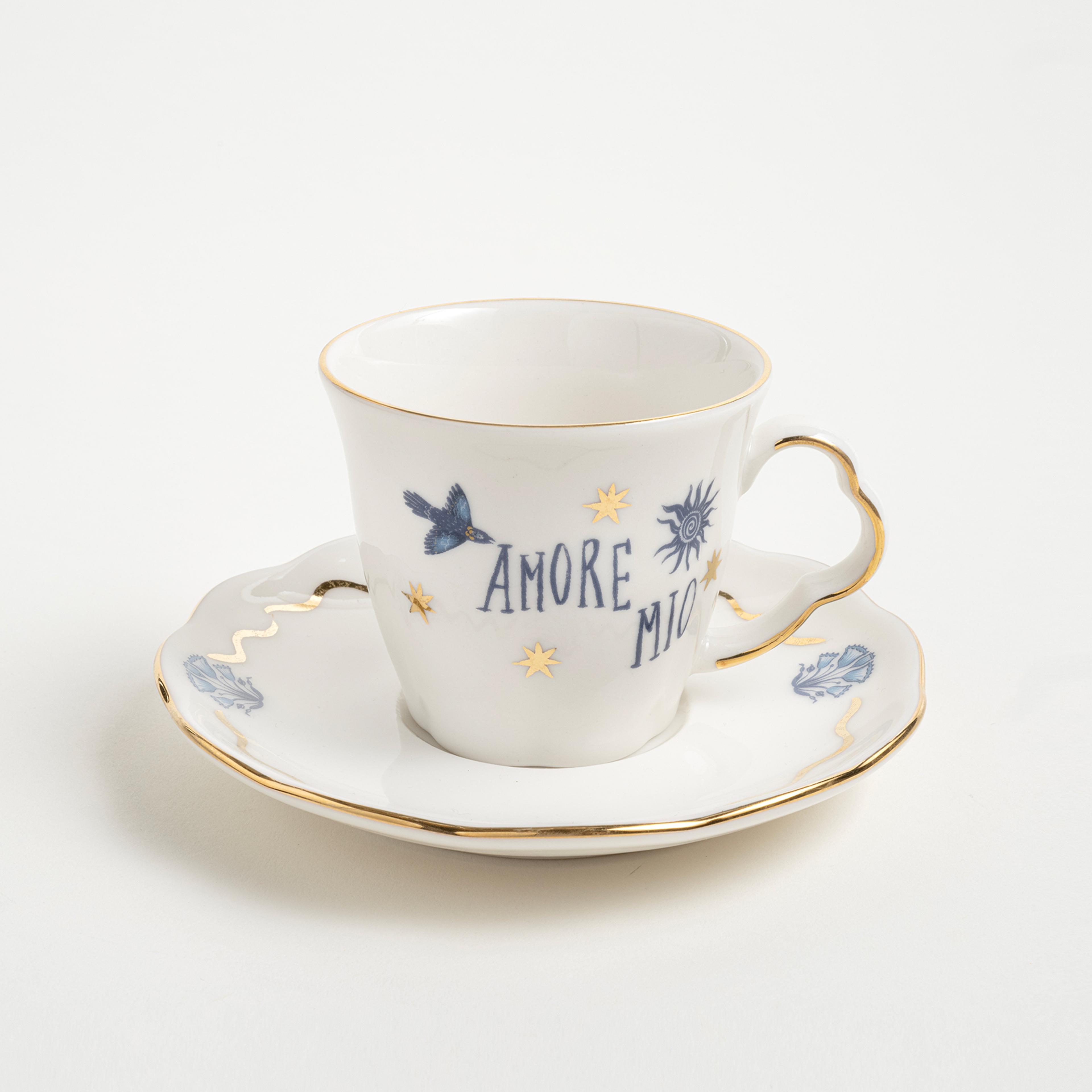 Emet Porselen Kahve Seti 80 Ml Mavi