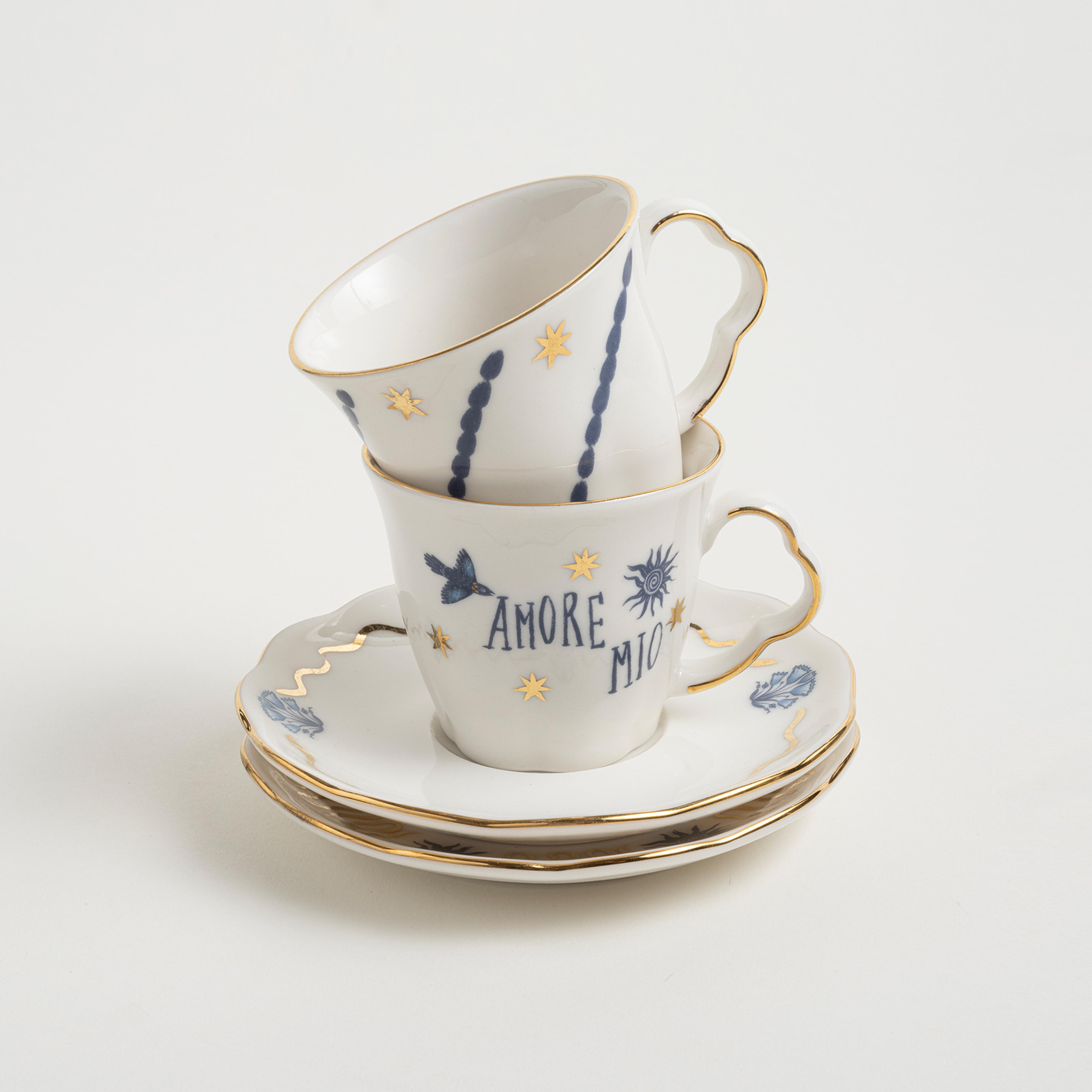 Emet Porselen Kahve Seti 80 Ml Mavi