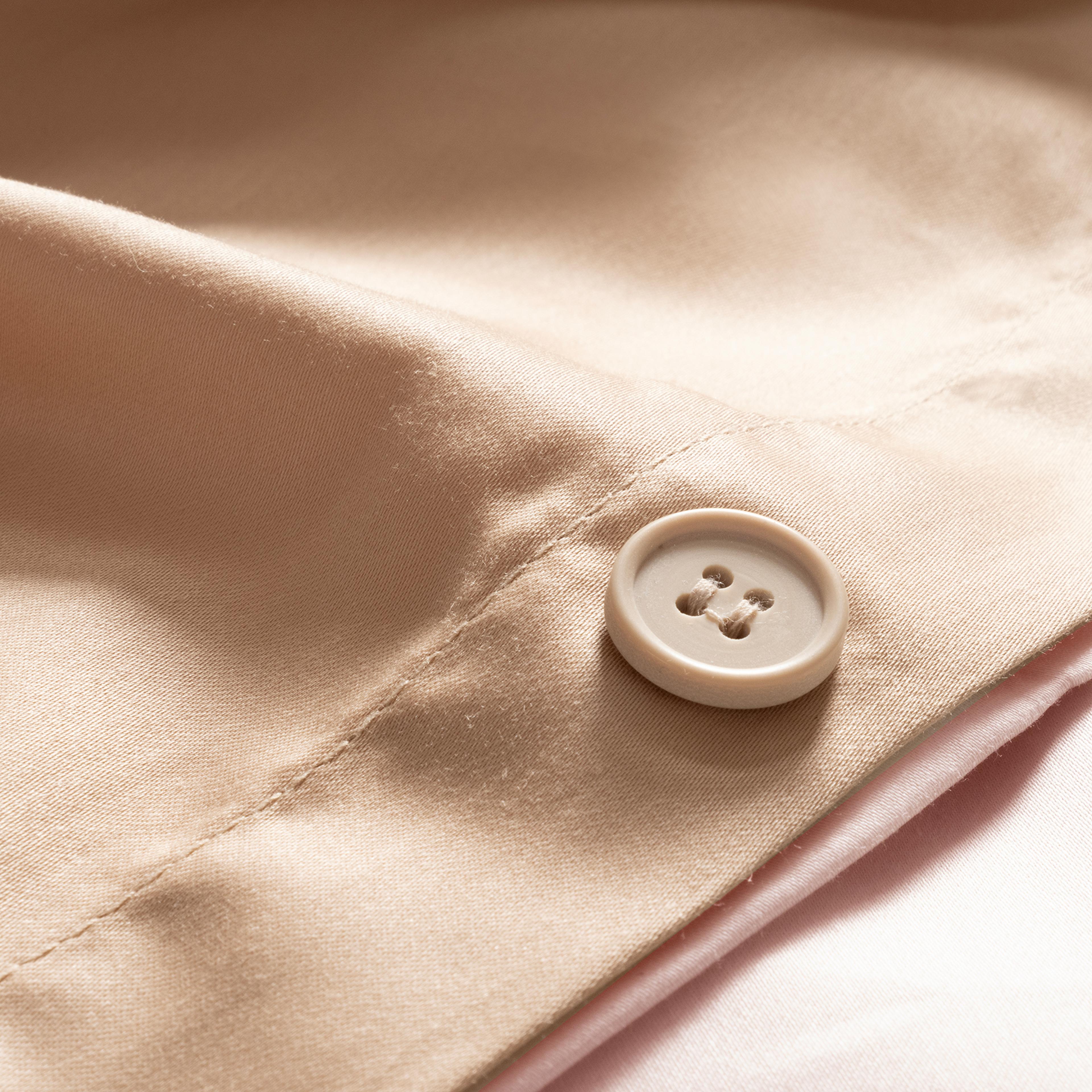 Solıd 300 Tc Çift Taraflı Çift Kişilik Pamuk Saten %100 Pamuk Saten Nevresim Seti 200x220 Cm Pembe - Kum Rengı