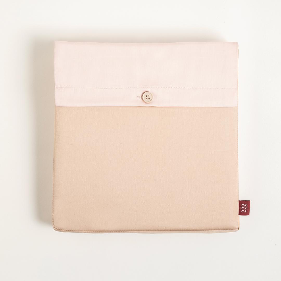 Solıd 300 Tc Çift Taraflı Çift Kişilik Pamuk Saten %100 Pamuk Saten Nevresim Seti 200x220 Cm Pembe - Kum Rengı