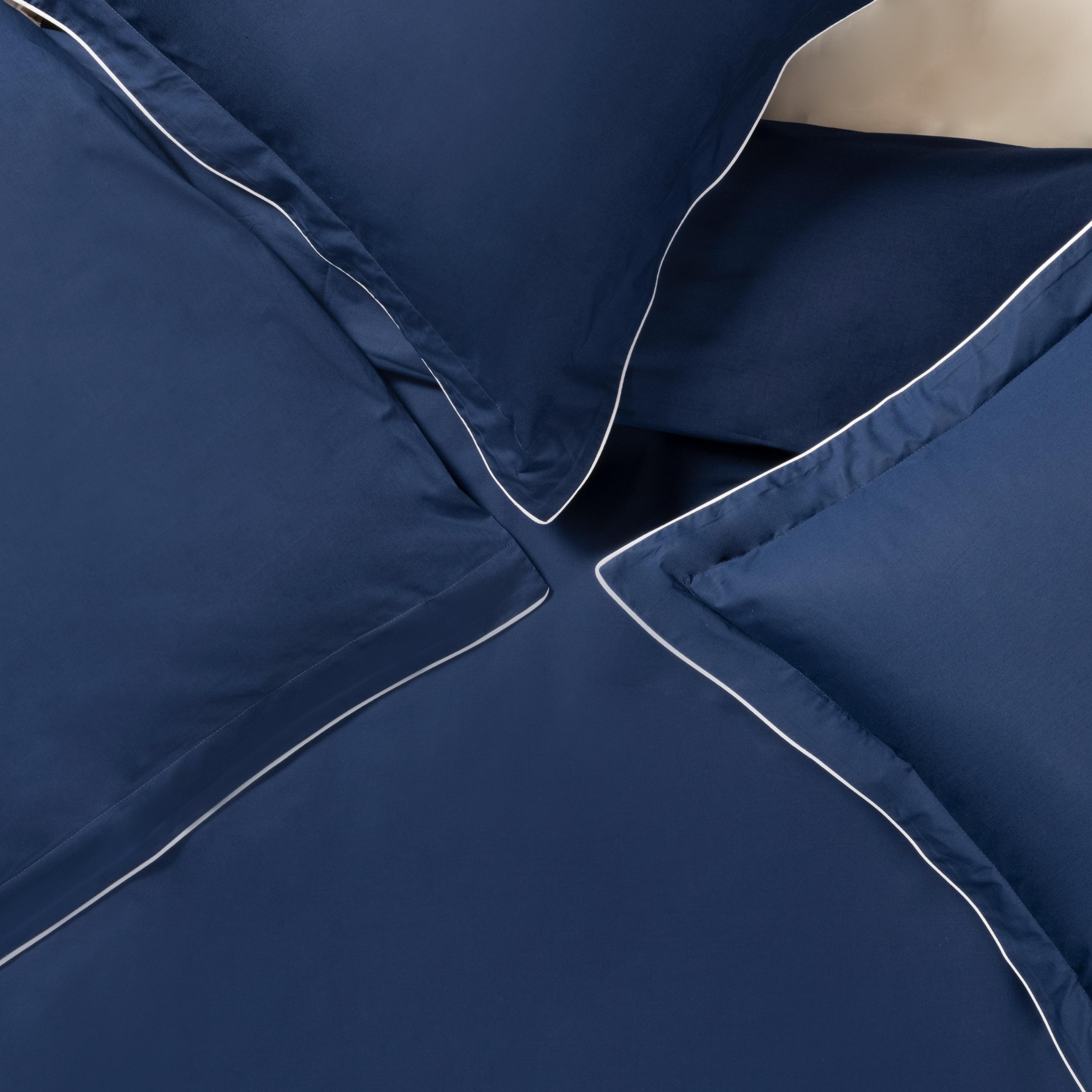 Brıto Biyeli 200 Tc Percale Pamuk %100 Pamuk Nevresim Seti 240x220 Cm Lacivert