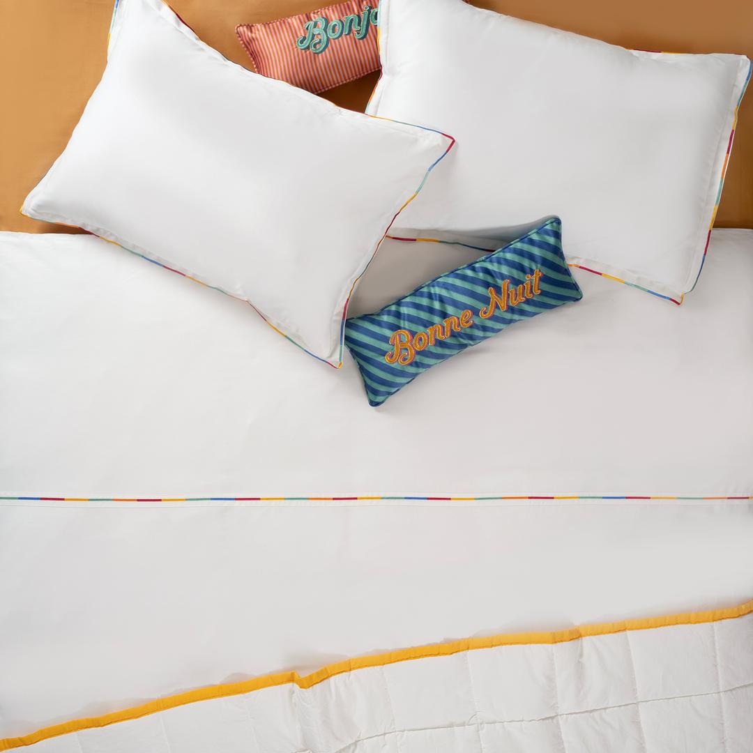 Brıto Nakışlı 200 Tc Saten Pamuk %100 Pamuk Nevresim Seti 260x220 Cm Ekru