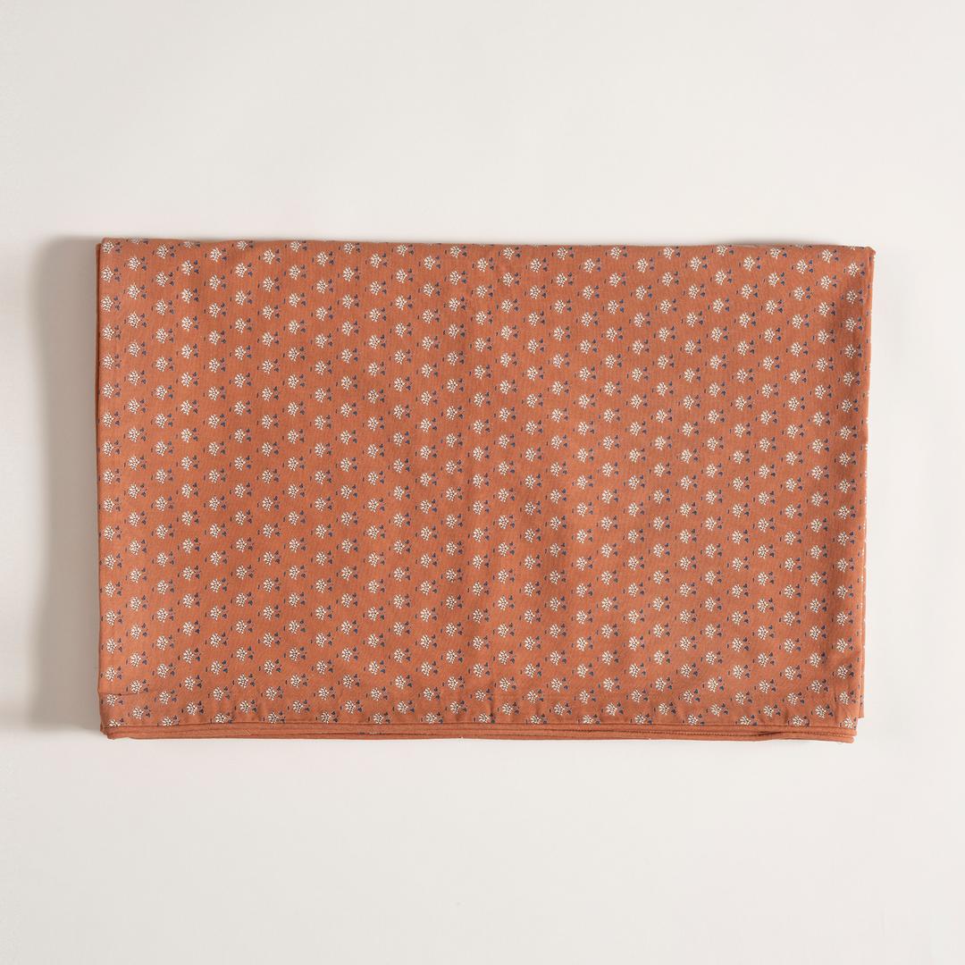 Gaya Baskılı Pamuk %100 Pamuk Masa Örtüsü 150x150 Cm Turuncu