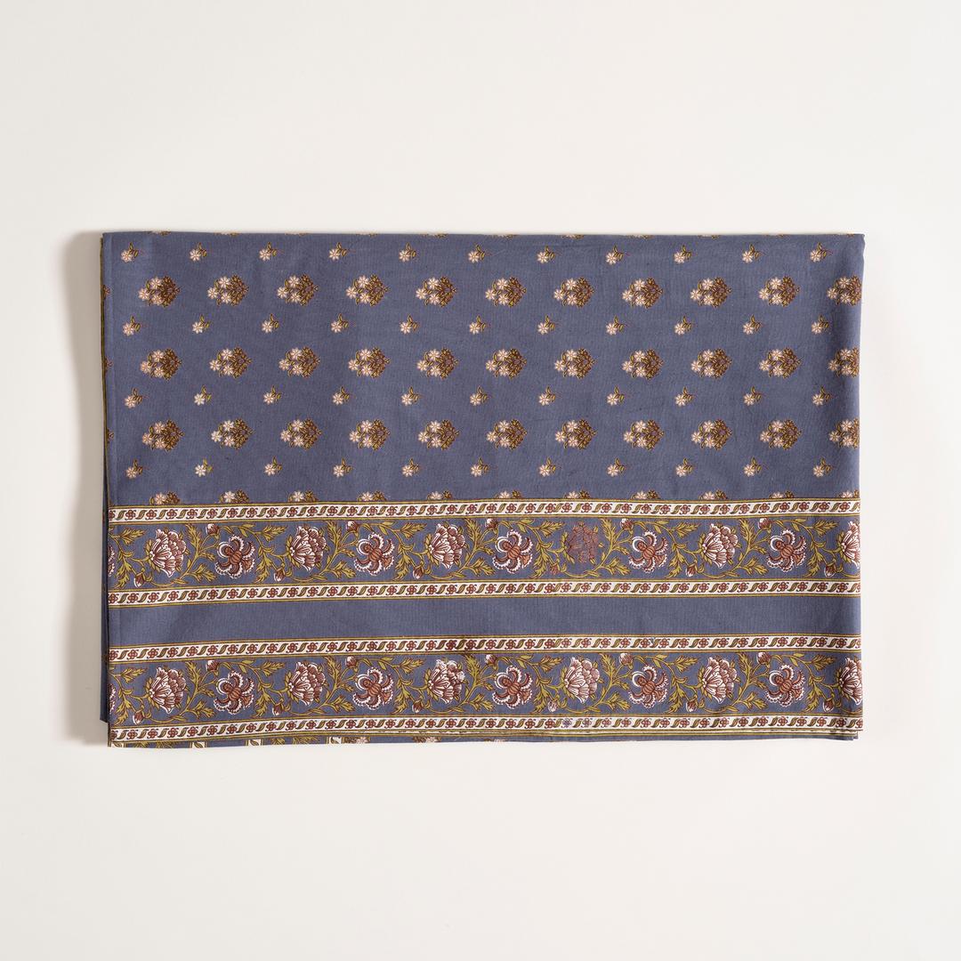 Gaya Baskılı Pamuk %100 Pamuk Masa Örtüsü 150x150 Cm Lacivert