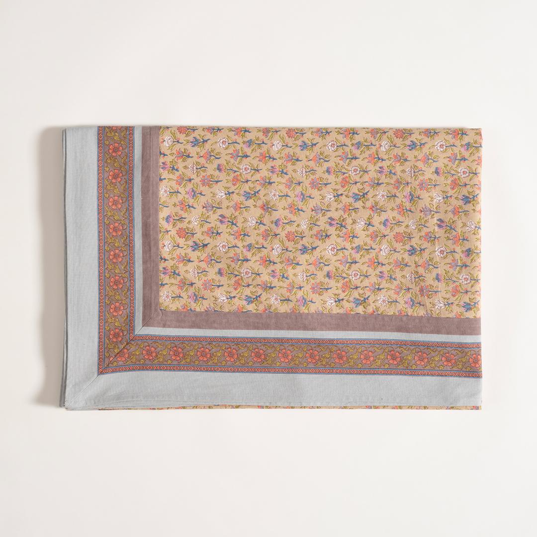 Gaya Baskılı Pamuk %100 Pamuk Masa Örtüsü 150x150 Cm Sarı