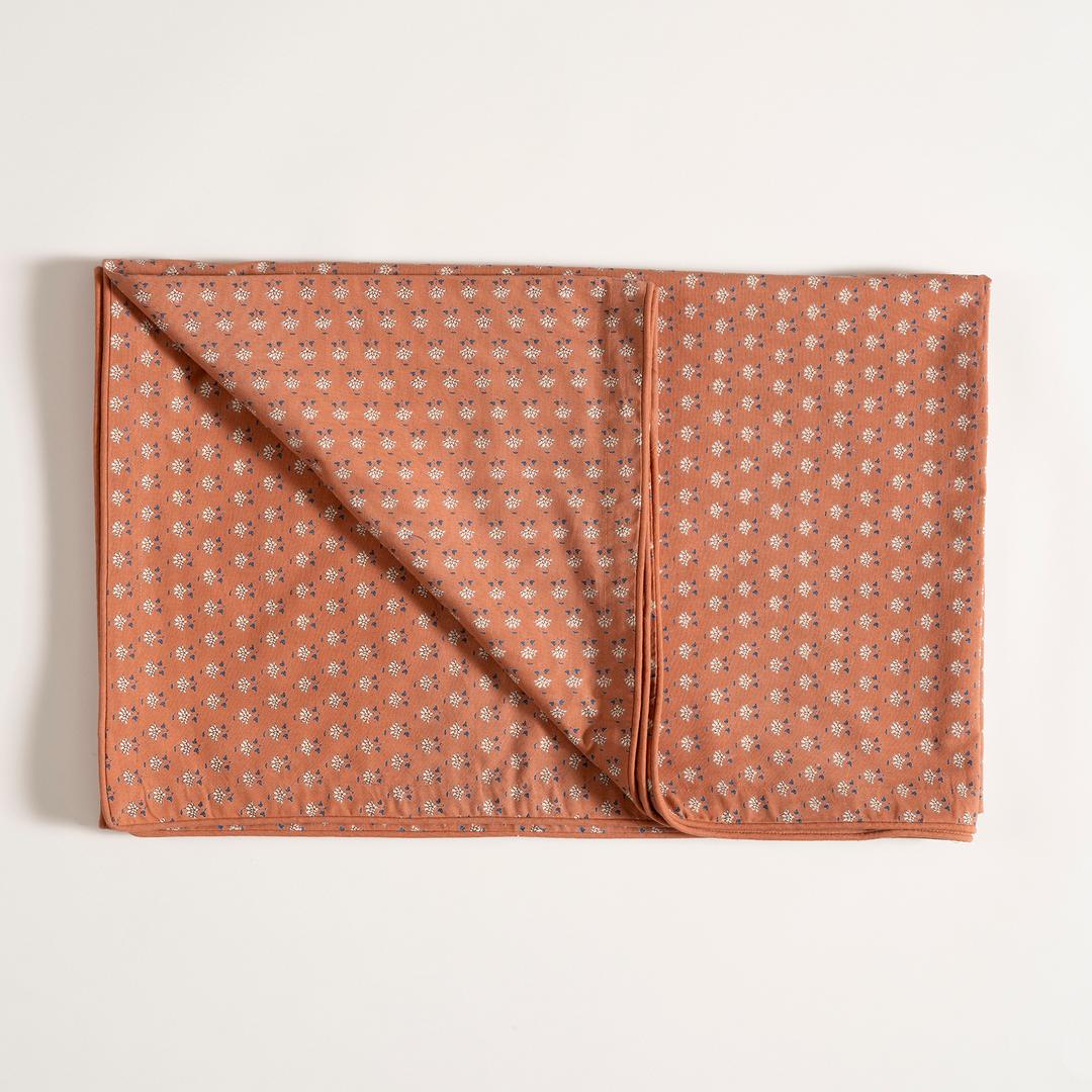 Gaya Baskılı Pamuk %100 Pamuk Masa Örtüsü 150x225 Cm Turuncu