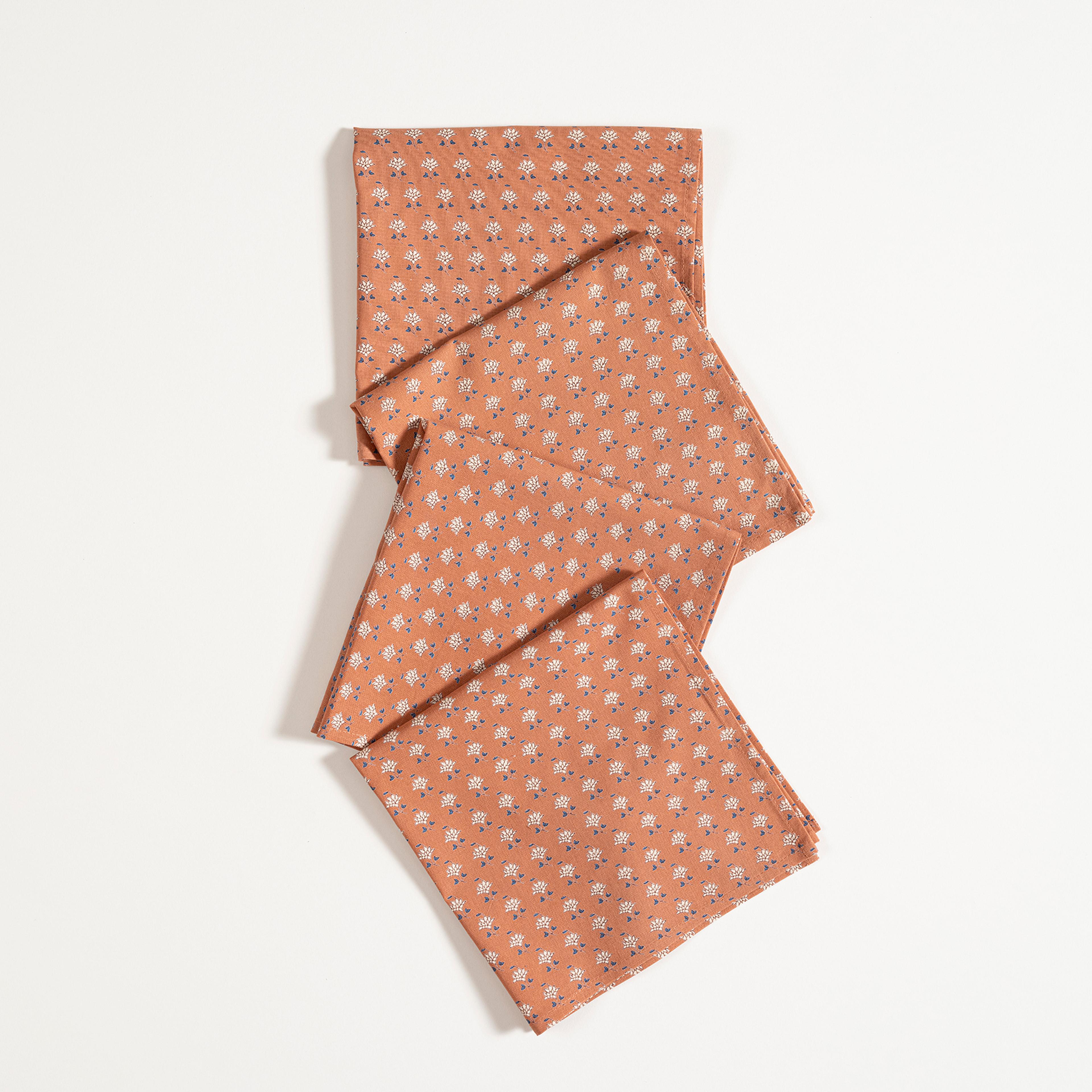 Gaya Baskılı 4'lü Pamuk %100 Pamuk Peçete 43x43 Cm Turuncu