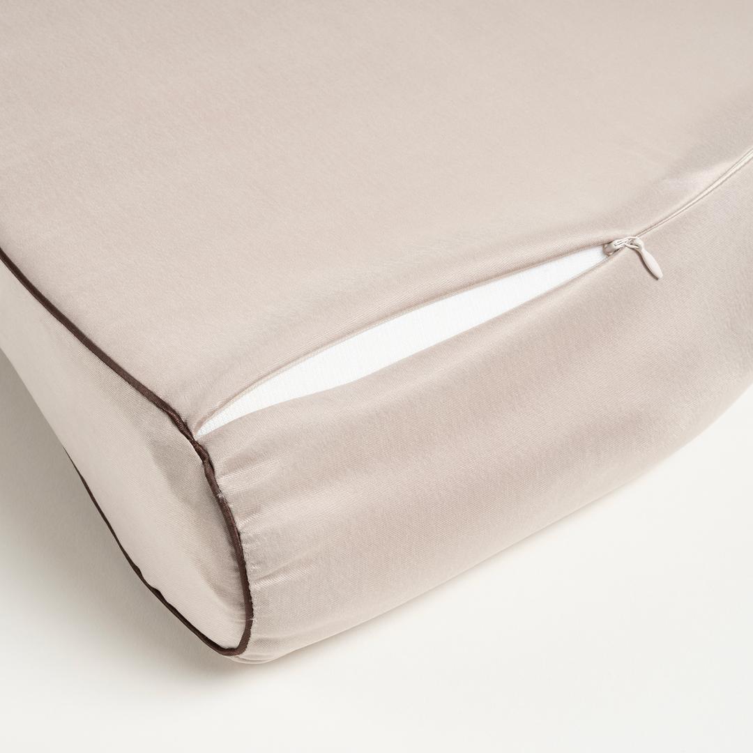 Lefke Boyun Destekleyici Viskon Visko Yastık 60x38x10/9 Cm Bej