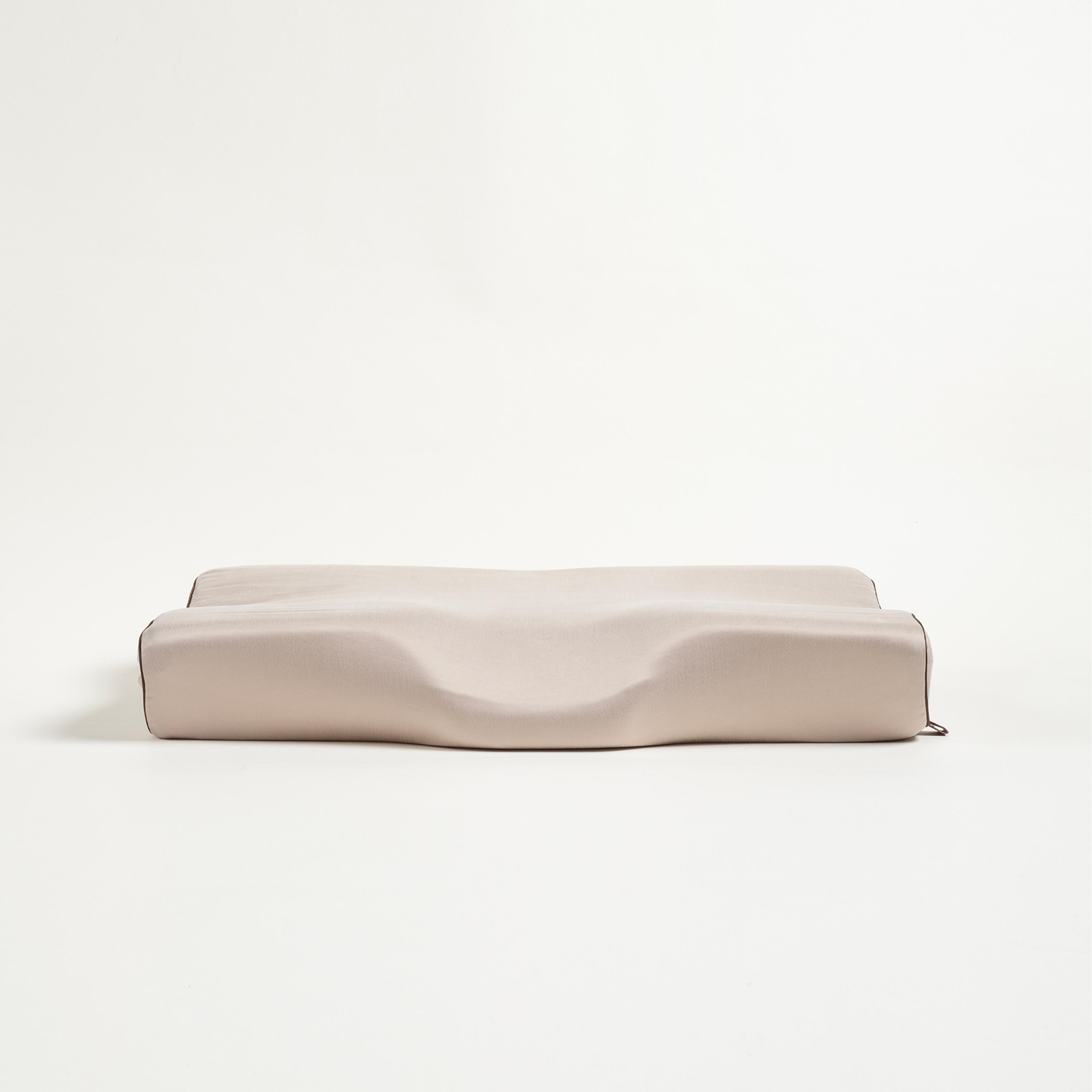 Lefke Boyun Destekleyici Viskon Visko Yastık 60x38x10/9 Cm Bej