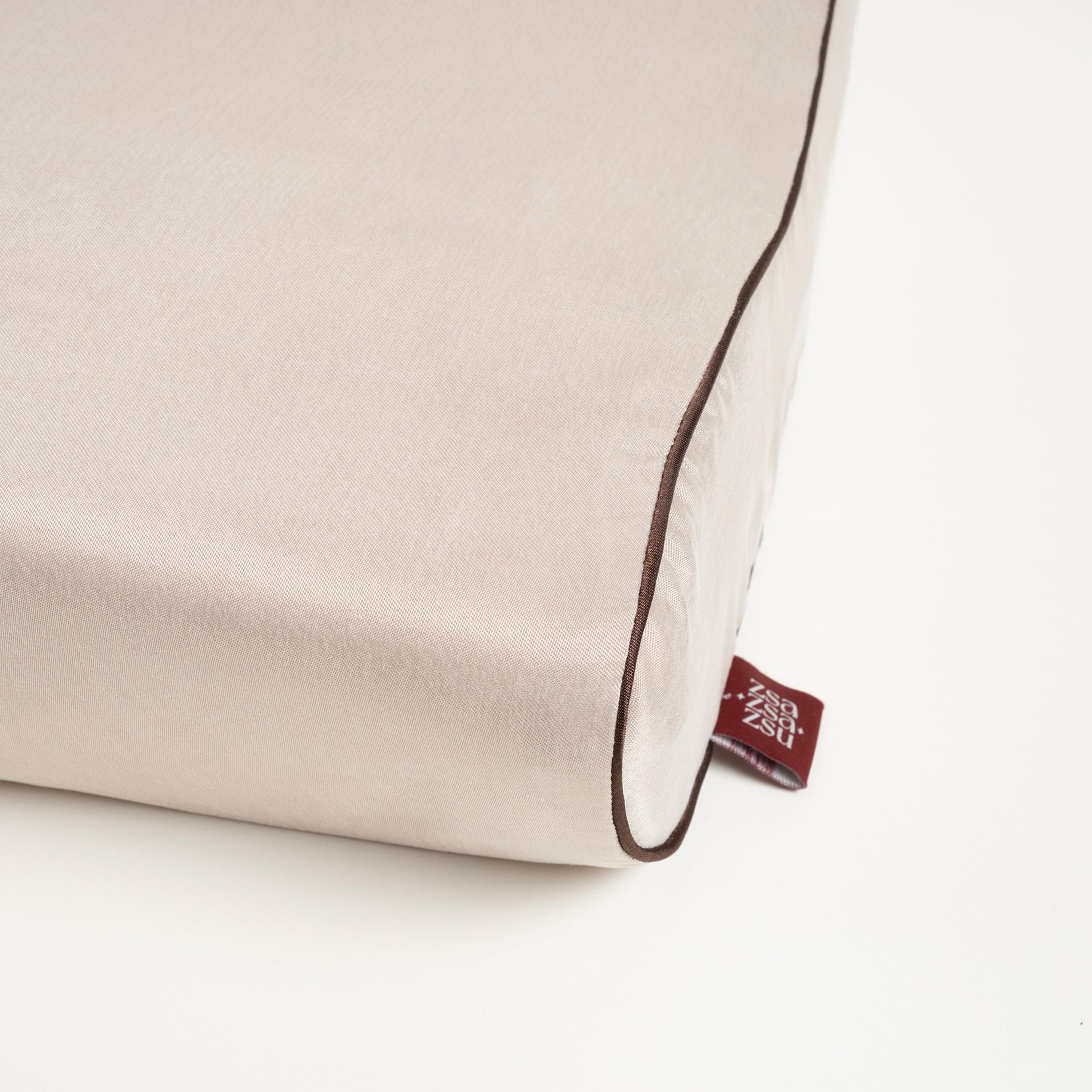 Lefke Boyun Destekleyici Viskon Visko Yastık 60x38x10/9 Cm Bej