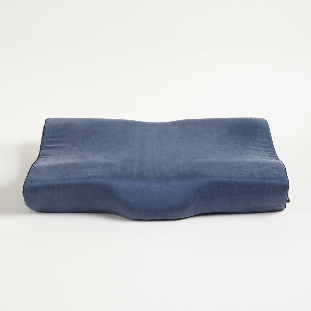 Lefke Boyun Destekleyici Viskon Visko Yastık 60x38x10/9 Cm Lacivert