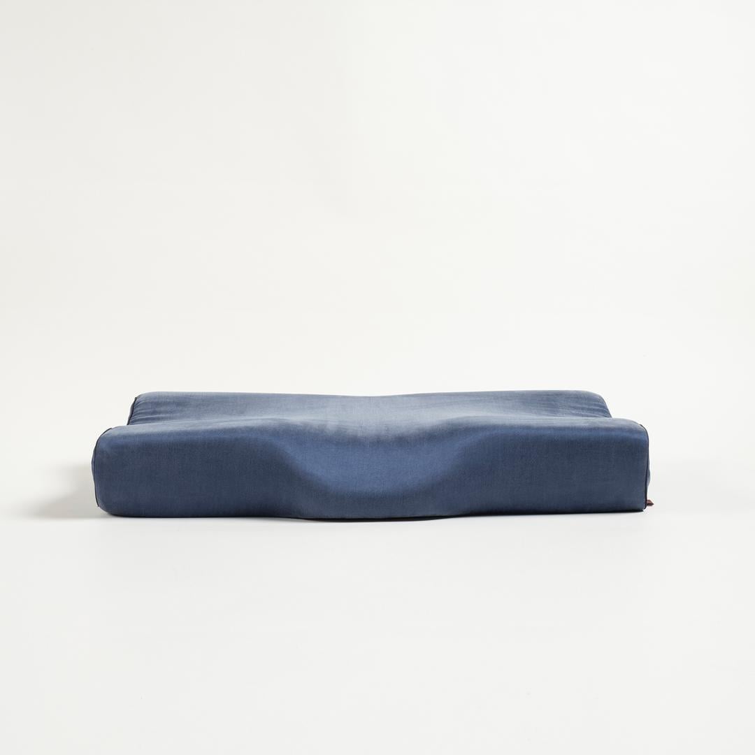 Lefke Boyun Destekleyici Viskon Visko Yastık 60x38x10/9 Cm Lacivert