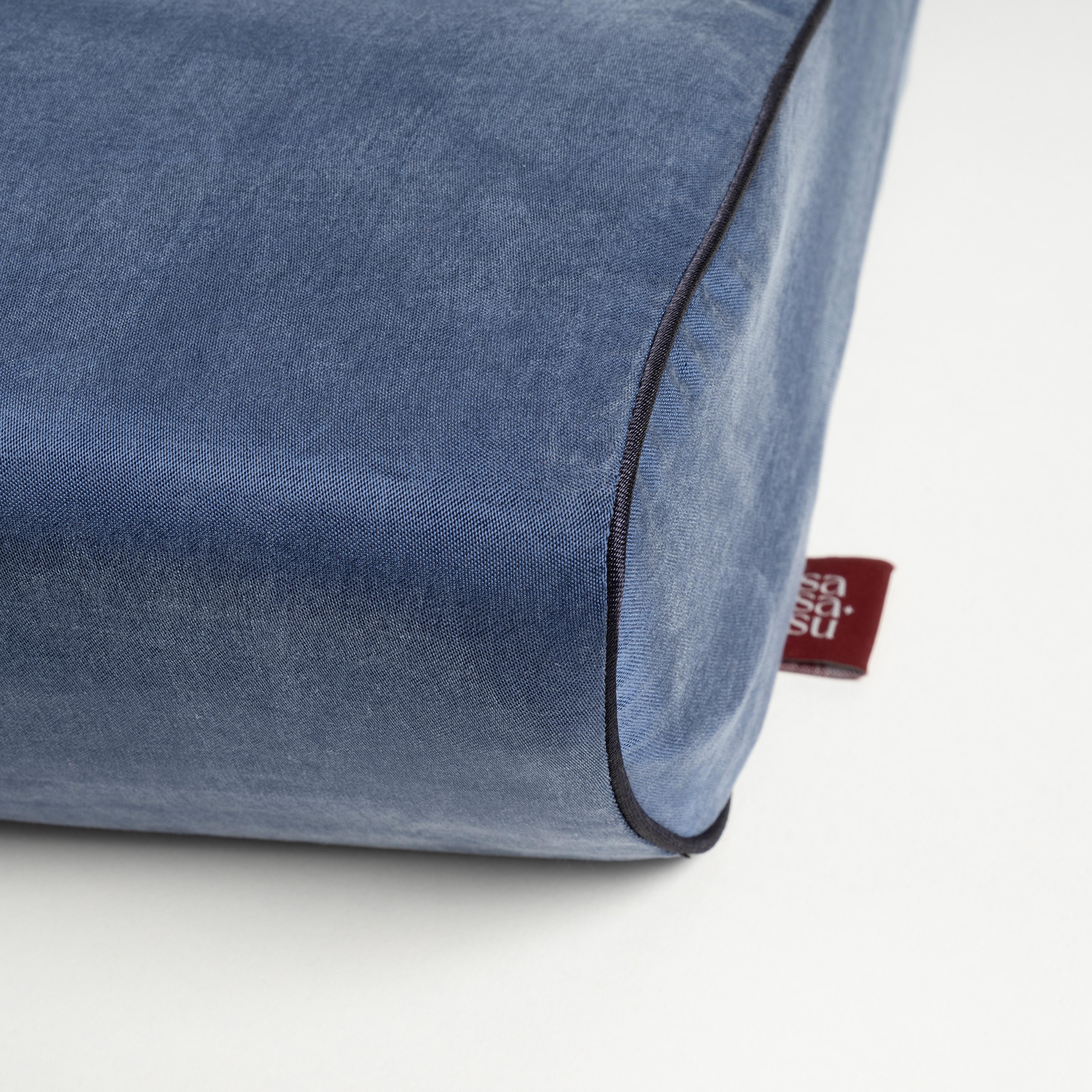 Lefke Boyun Destekleyici Viskon Visko Yastık 60x38x10/9 Cm Lacivert