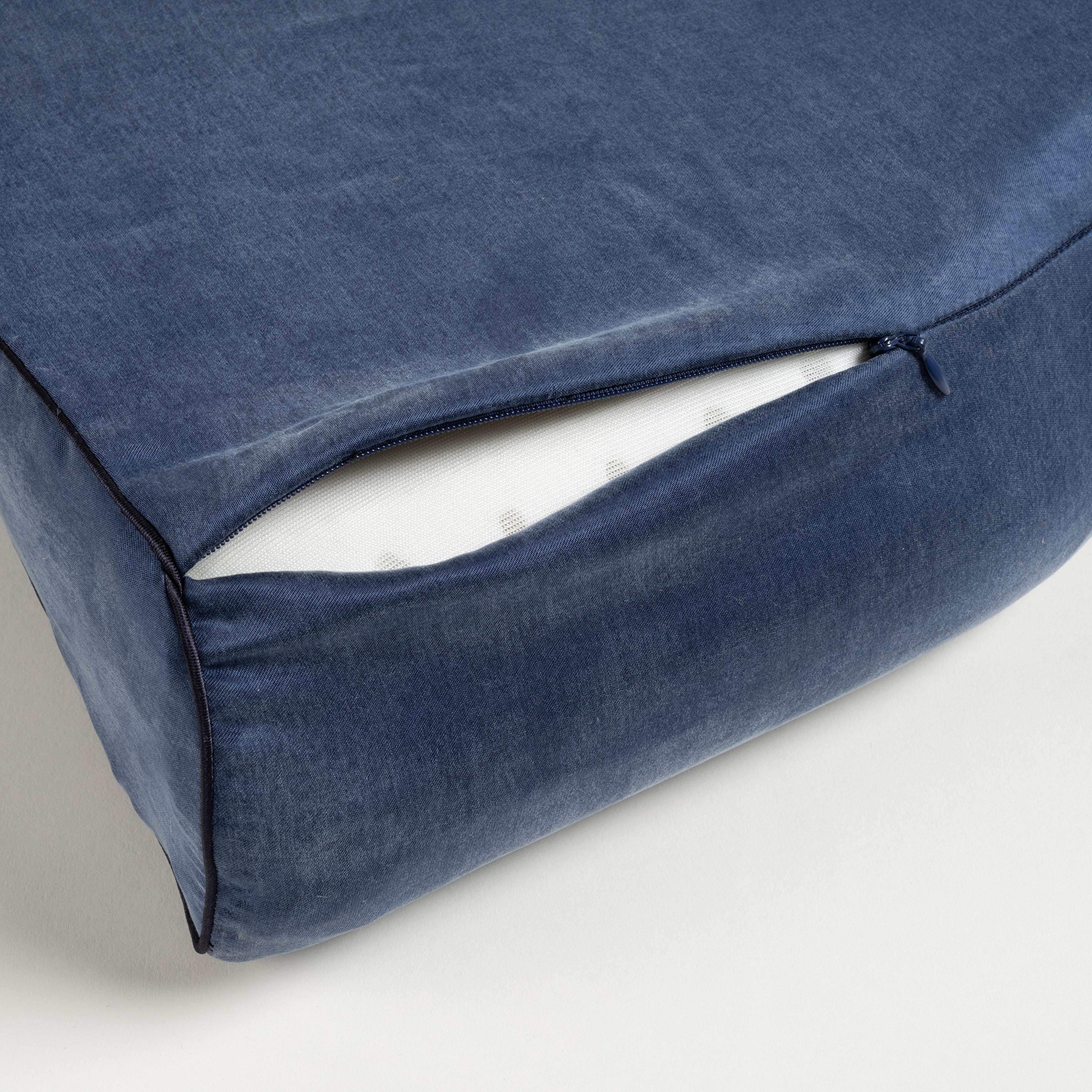 Lefke Boyun Destekleyici Viskon Visko Yastık 60x38x10/9 Cm Lacivert