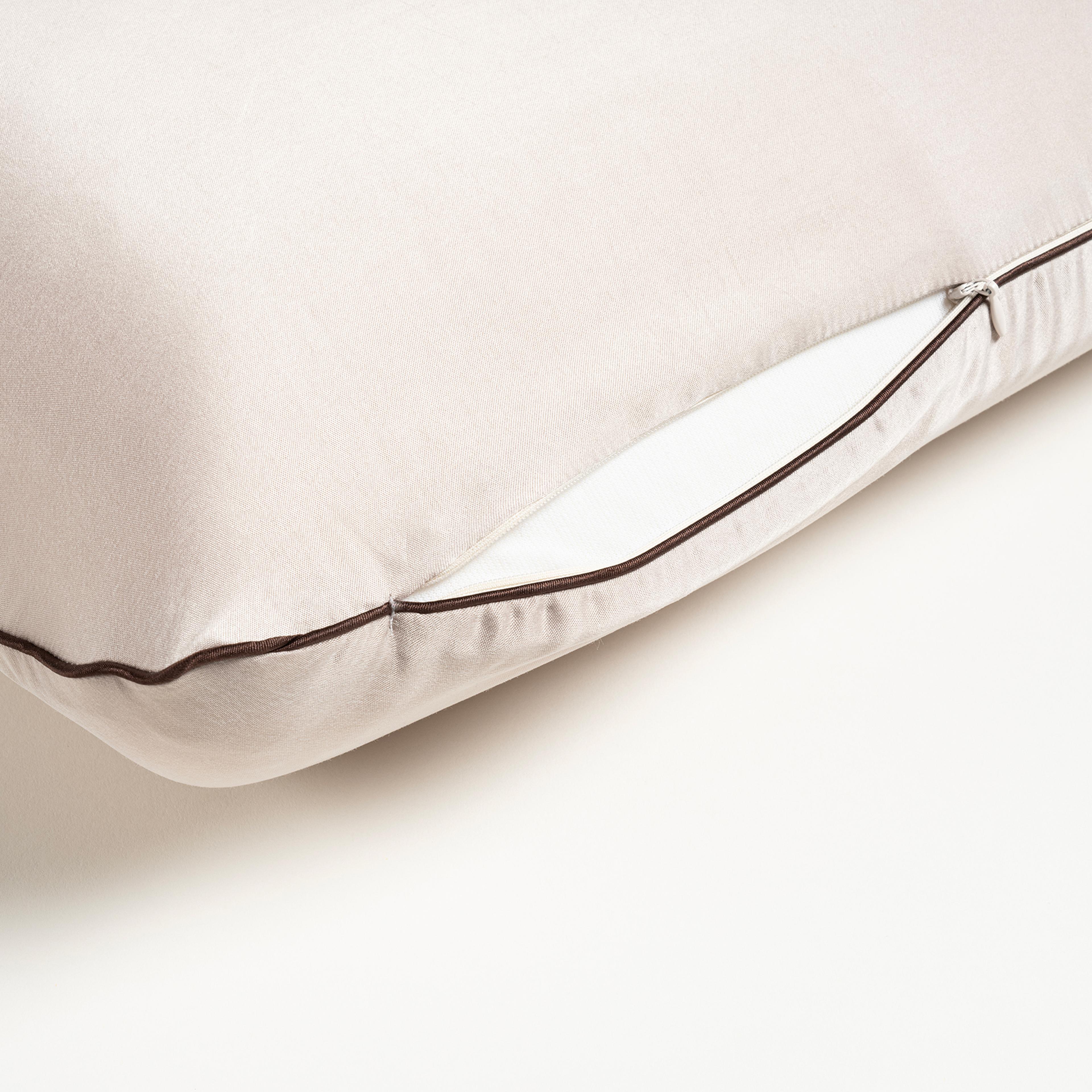 Lefke Klasik Model Viskon Visko Yastık 60x40x13 Cm Bej