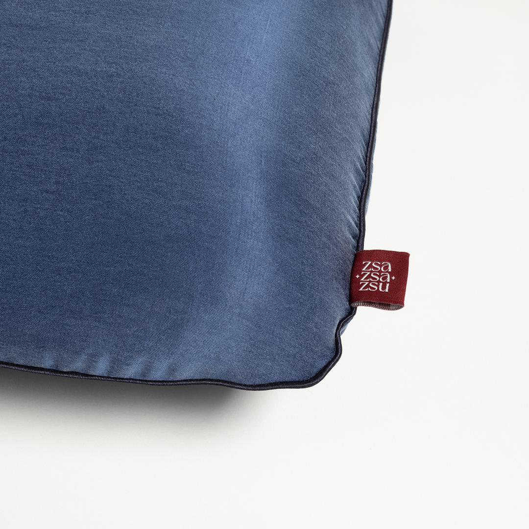 Lefke Klasik Model Viskon Visko Yastık 60x40x13 Cm Lacivert