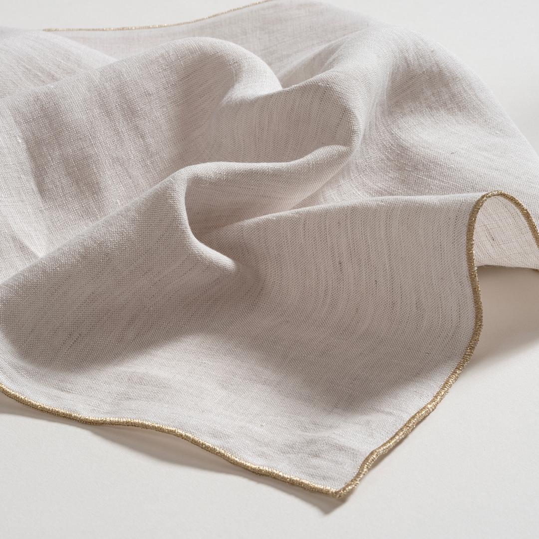 Nilüfer Overloklu Keten %100 Keten Runner 40x150 Cm Bej