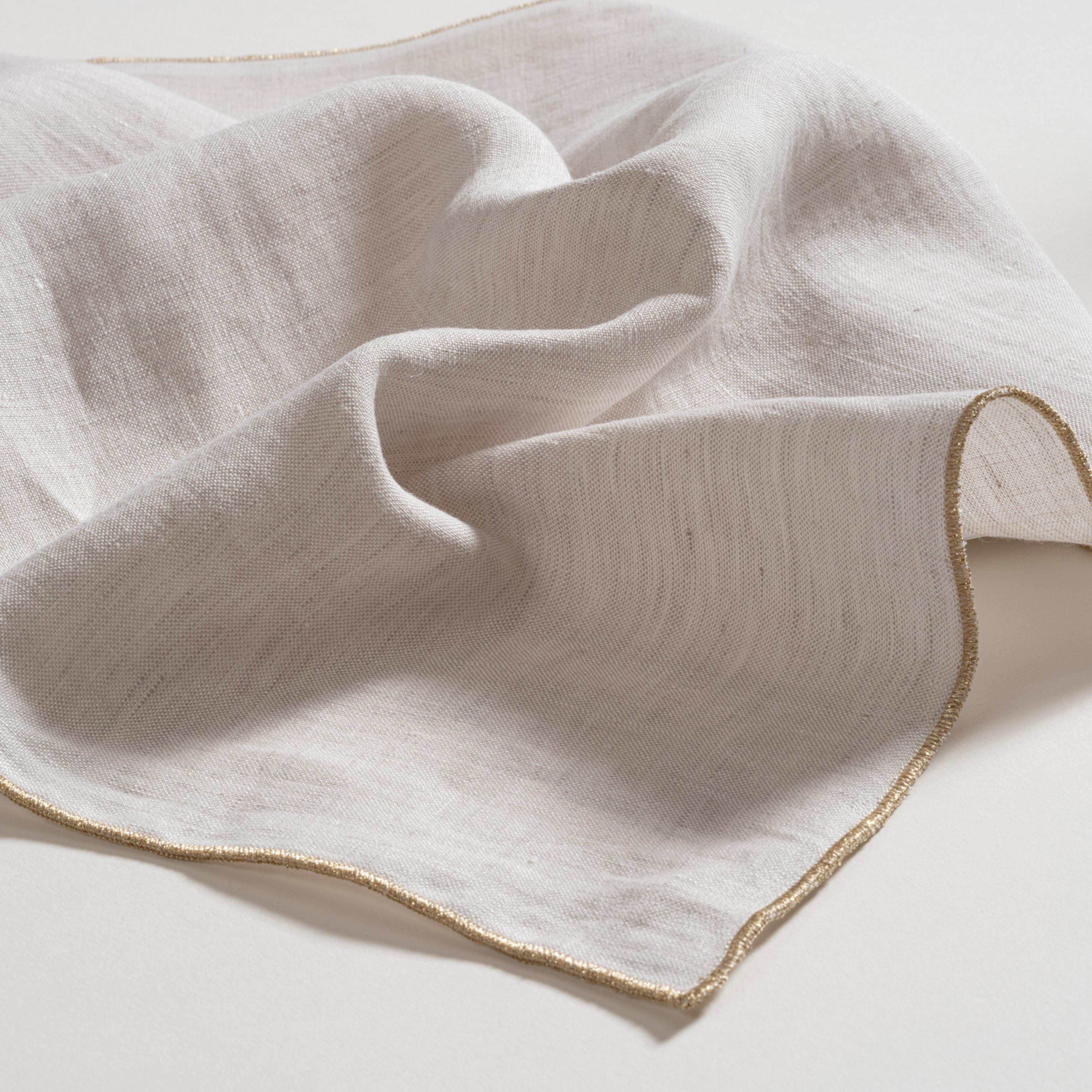 Nilüfer Overloklu Keten %100 Keten Runner 40x150 Cm Bej