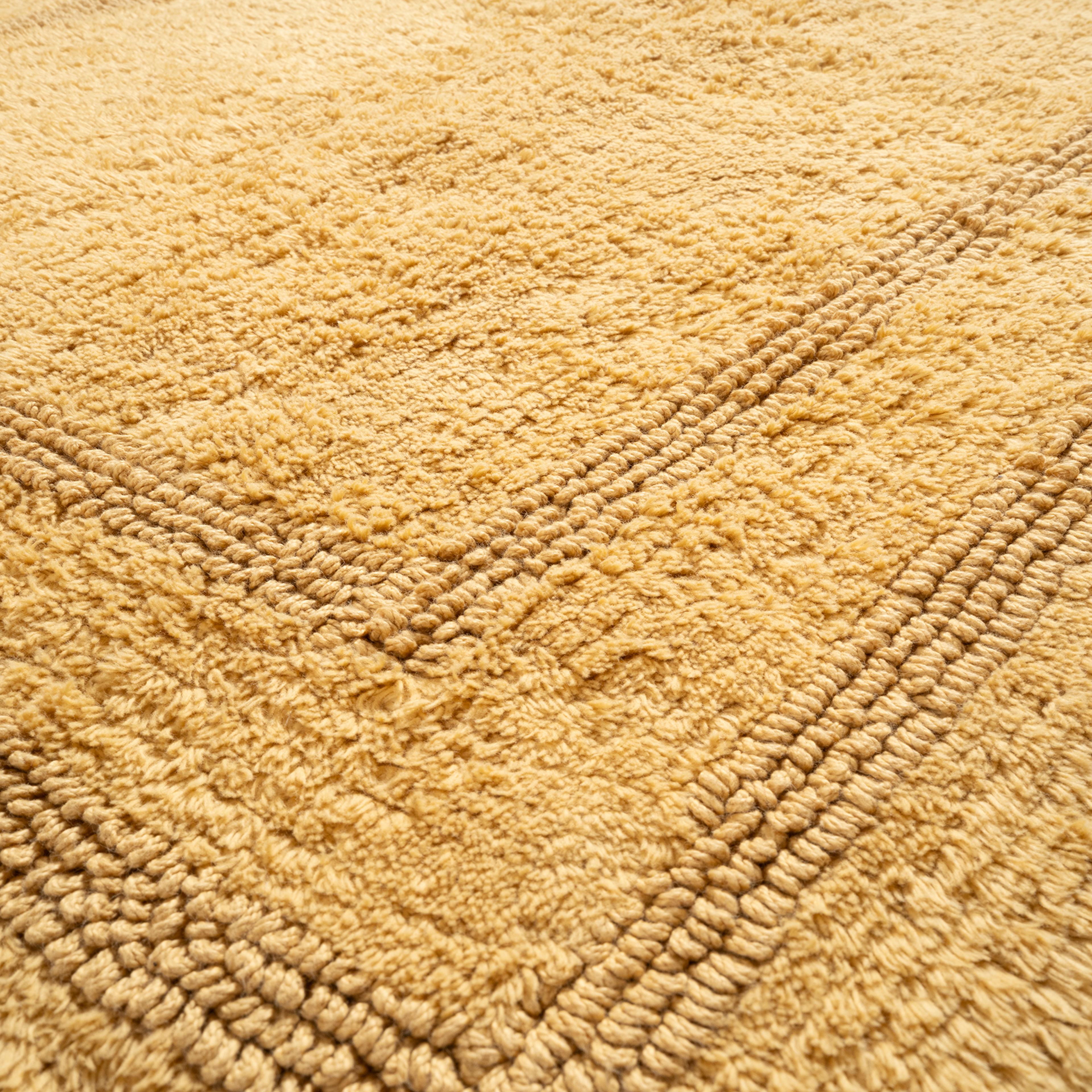 Solıd Çift Taraflı Pamuk %100 Pamuk Banyo Paspası 40x60 Cm Sarı