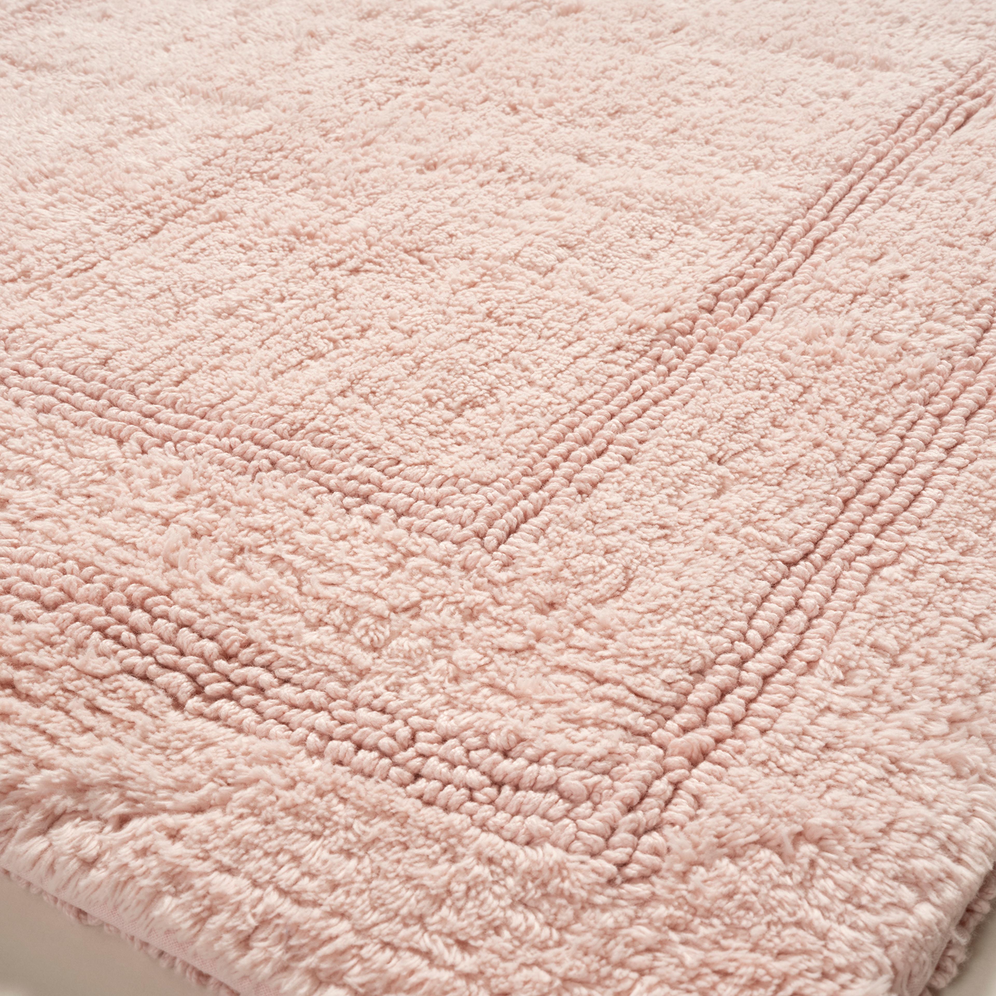 Solıd Çift Taraflı Pamuk %100 Pamuk Banyo Paspası 40x60 Cm Pembe