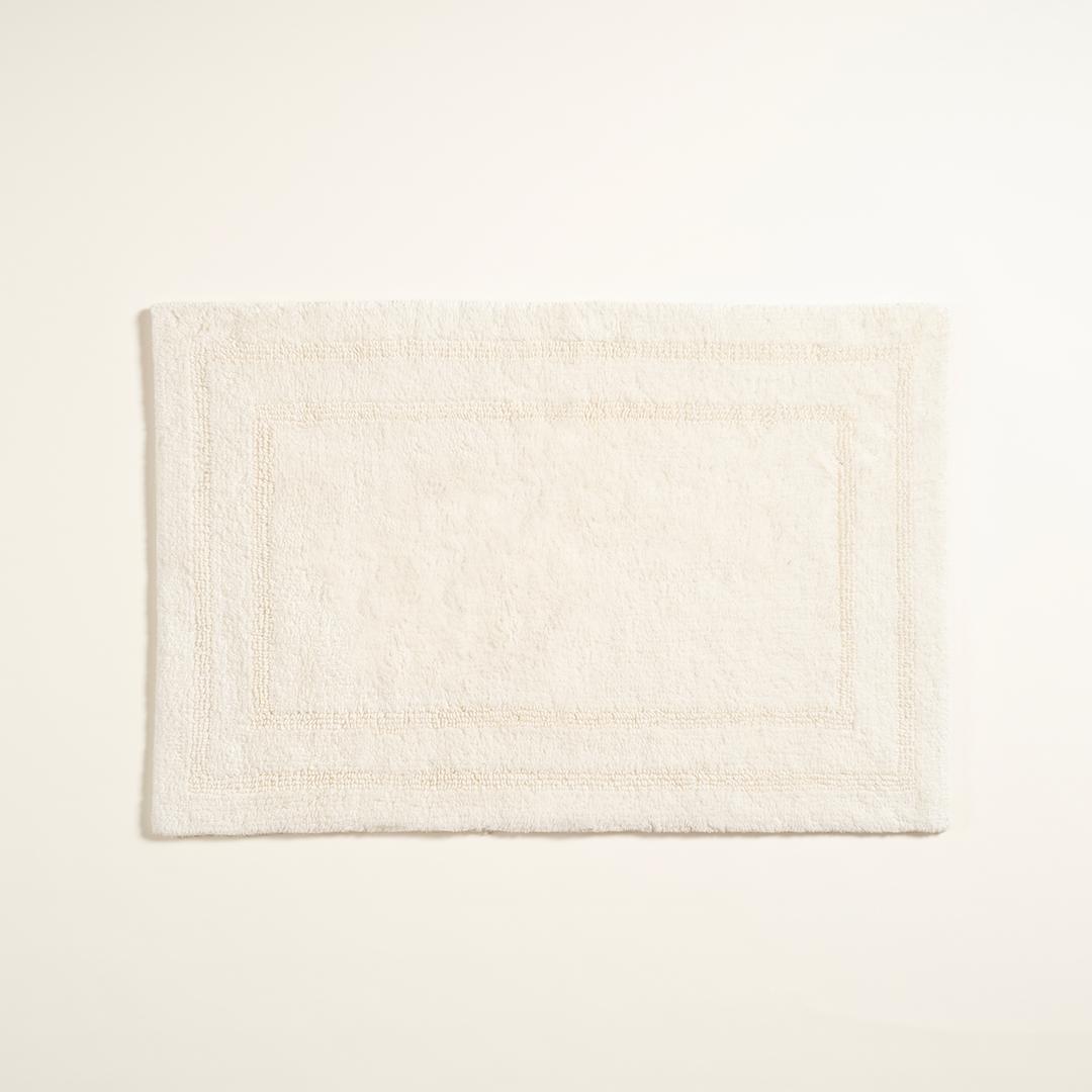 Solıd Reversıble Cotton %100 Cotton Bath Mat 40x60 Cm Ecru