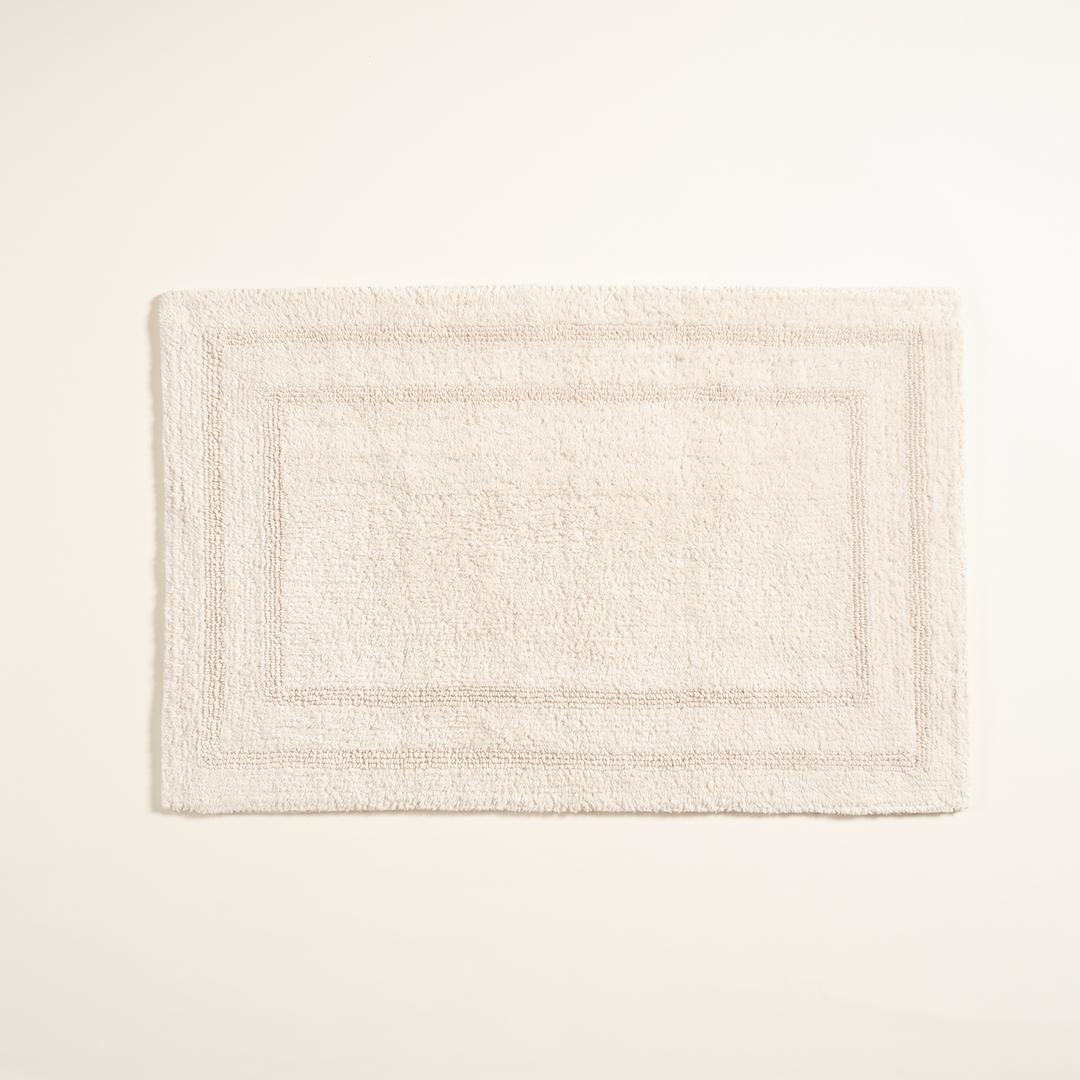 Solıd Reversıble Cotton %100 Cotton Bath Mat 40x60 Cm Cream