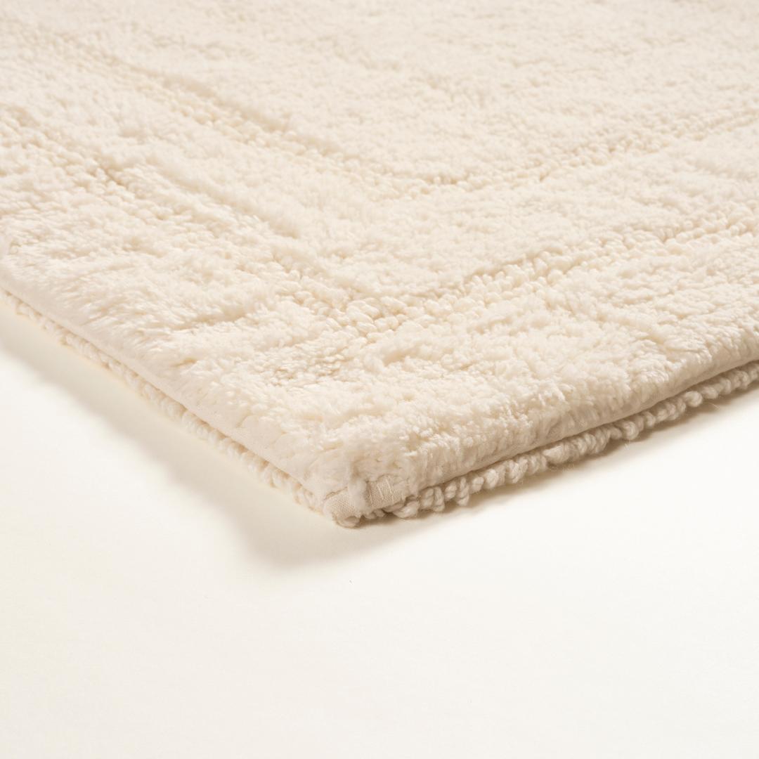 Solıd Reversıble Cotton %100 Cotton Bath Mat 40x60 Cm Cream