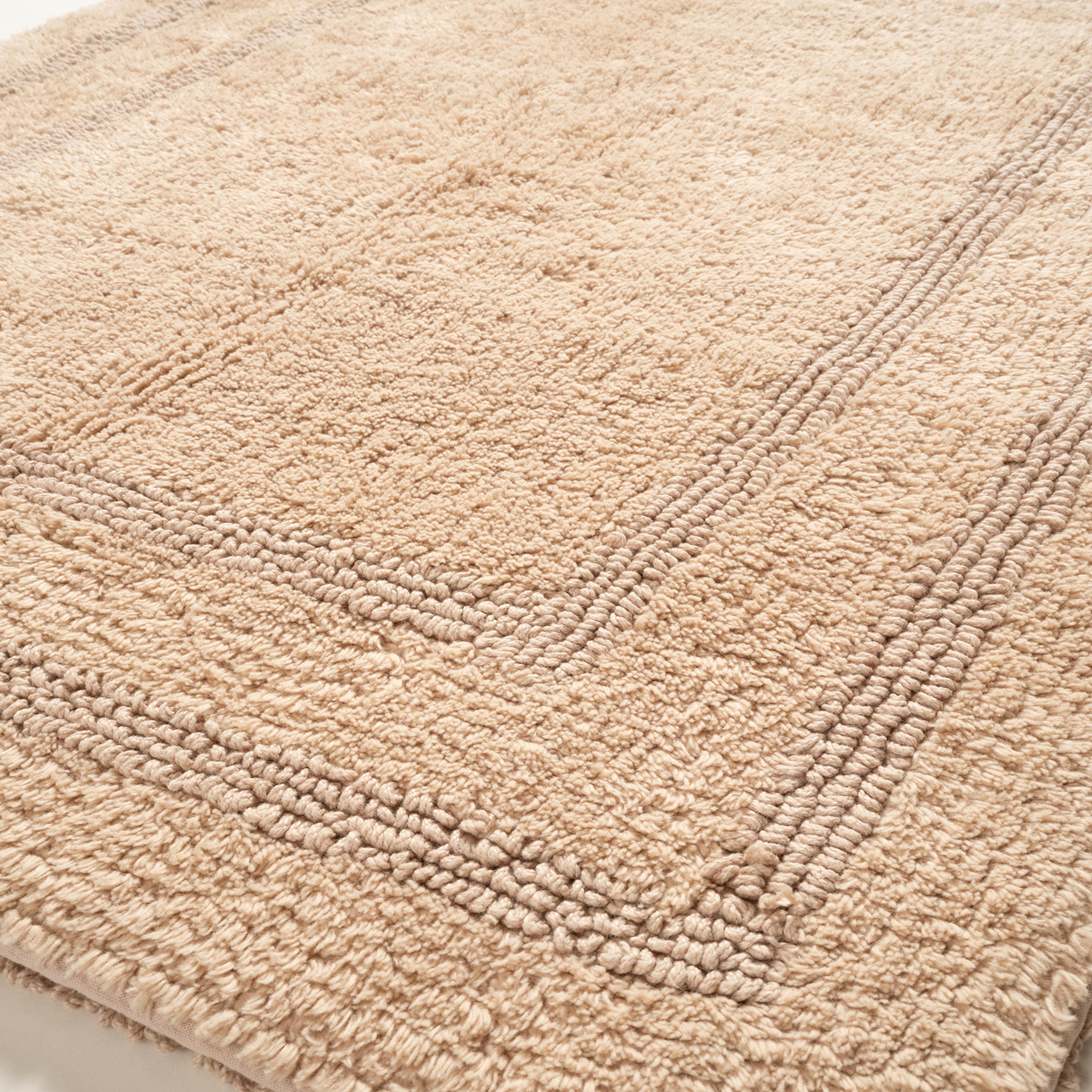 Solıd Çift Taraflı Pamuk %100 Pamuk Banyo Paspası 40x60 Cm Kum Rengı