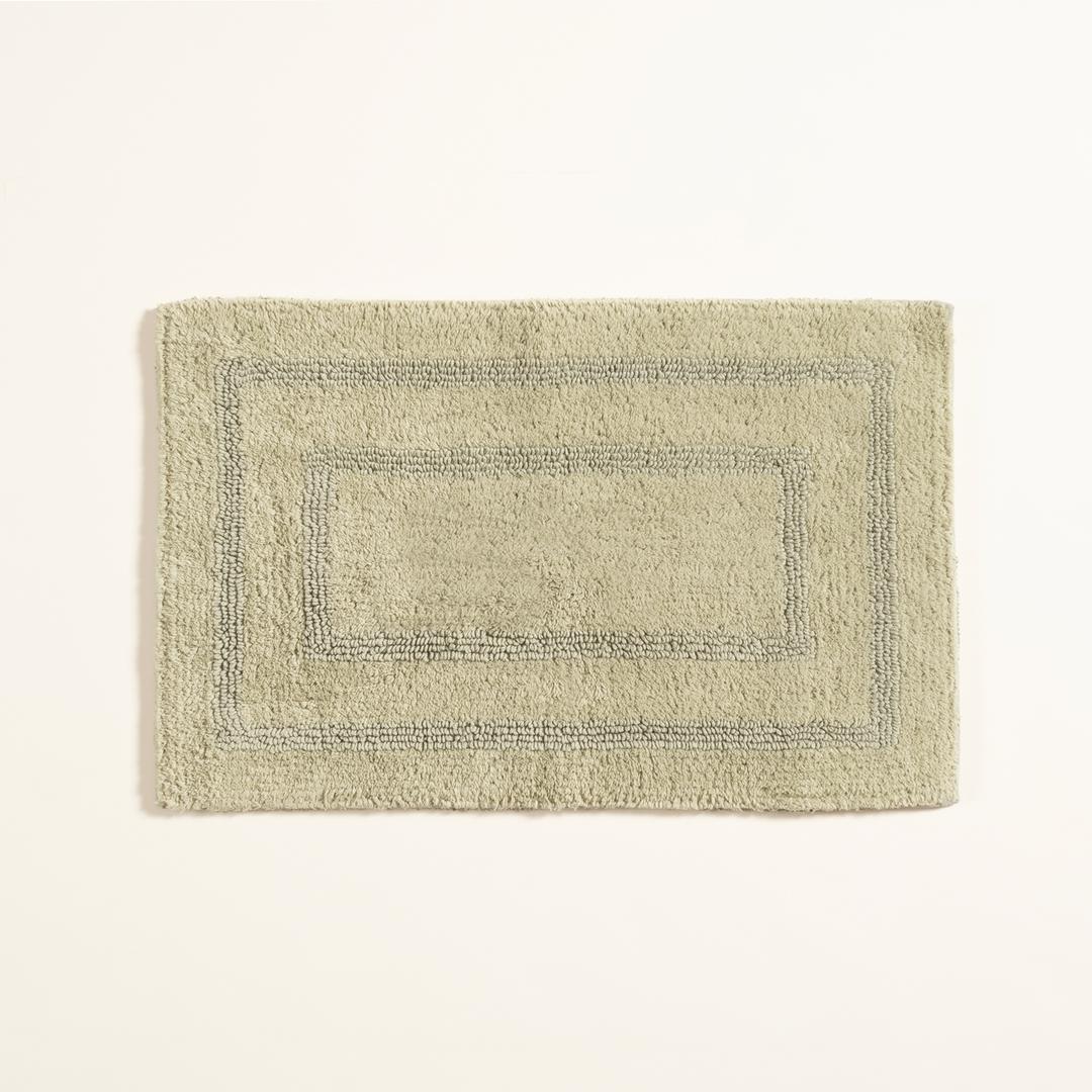 Solıd Reversıble Cotton %100 Cotton Bath Mat 60x90 Cm Green