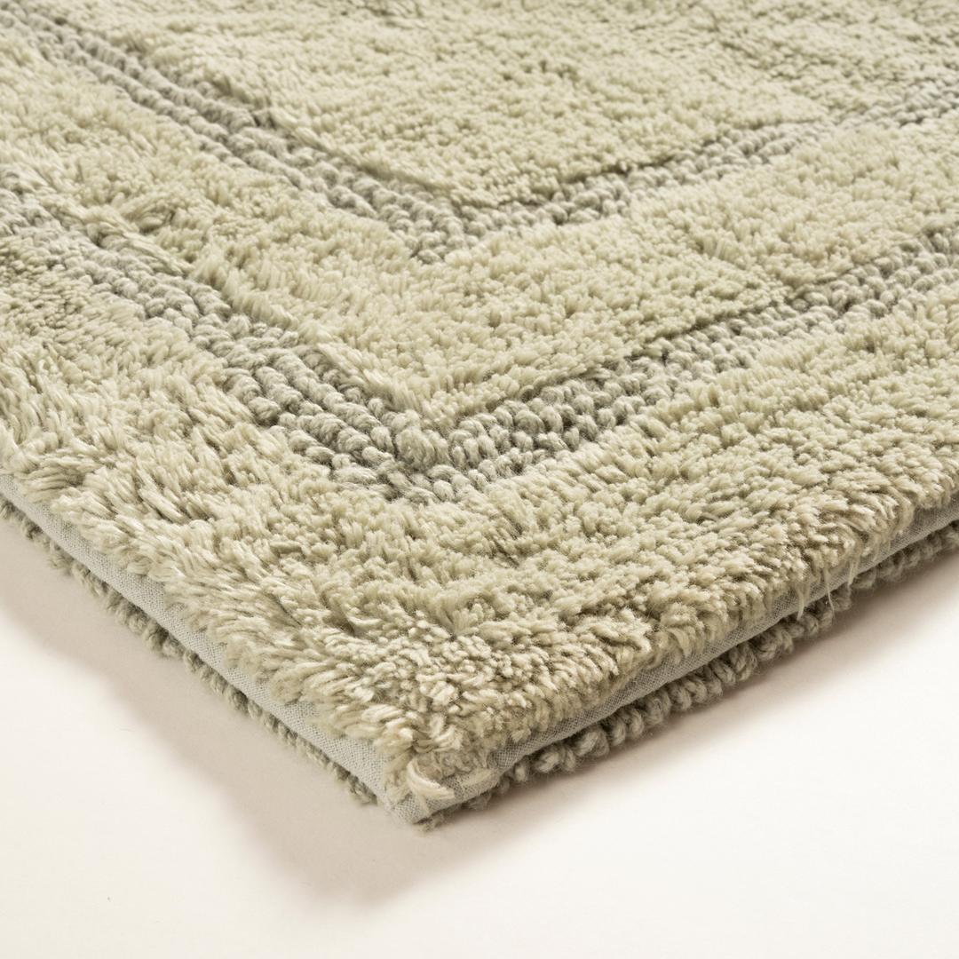 Solıd Reversıble Cotton %100 Cotton Bath Mat 60x90 Cm Green