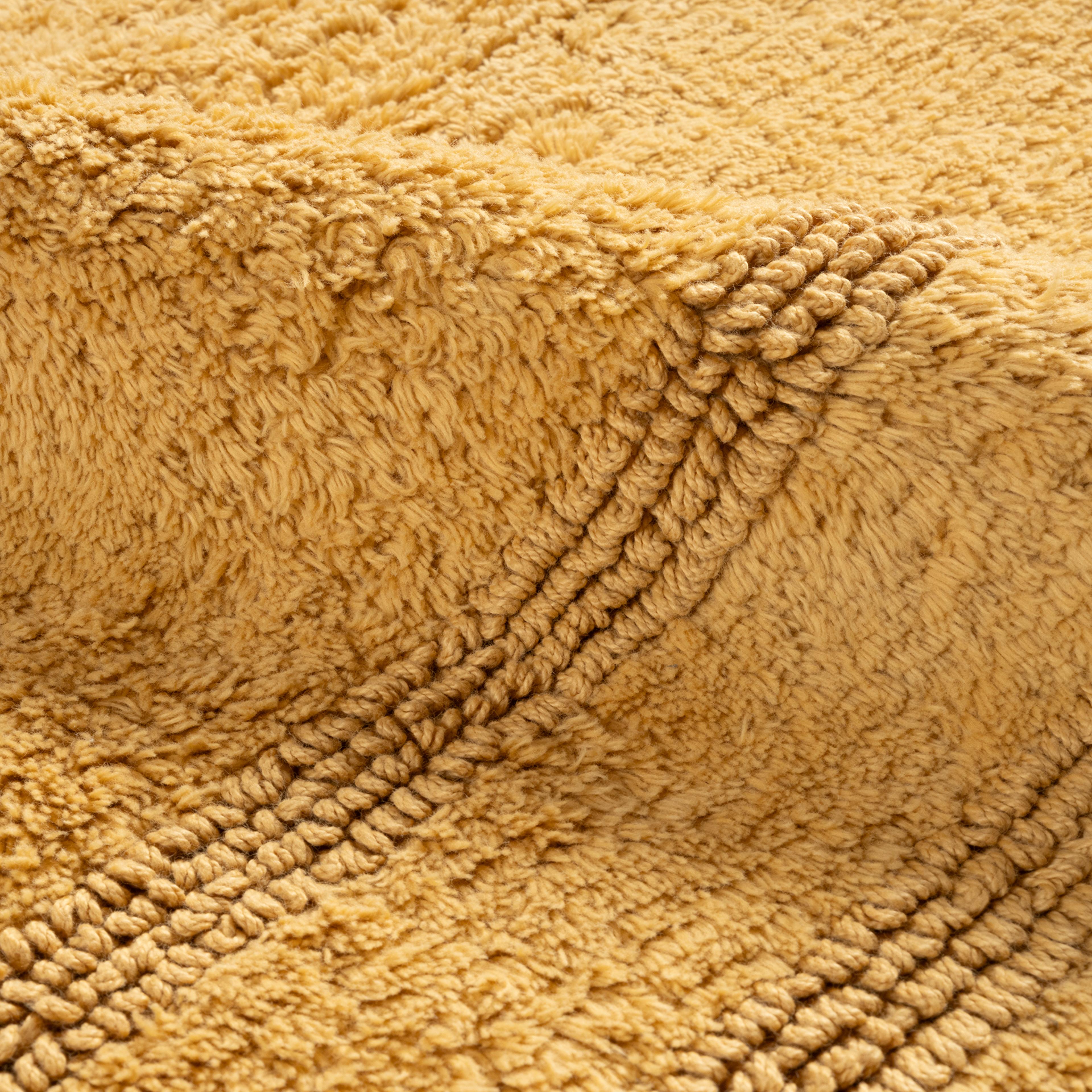 Solıd Çift Taraflı Pamuk %100 Pamuk Banyo Paspası 60x90 Cm Sarı