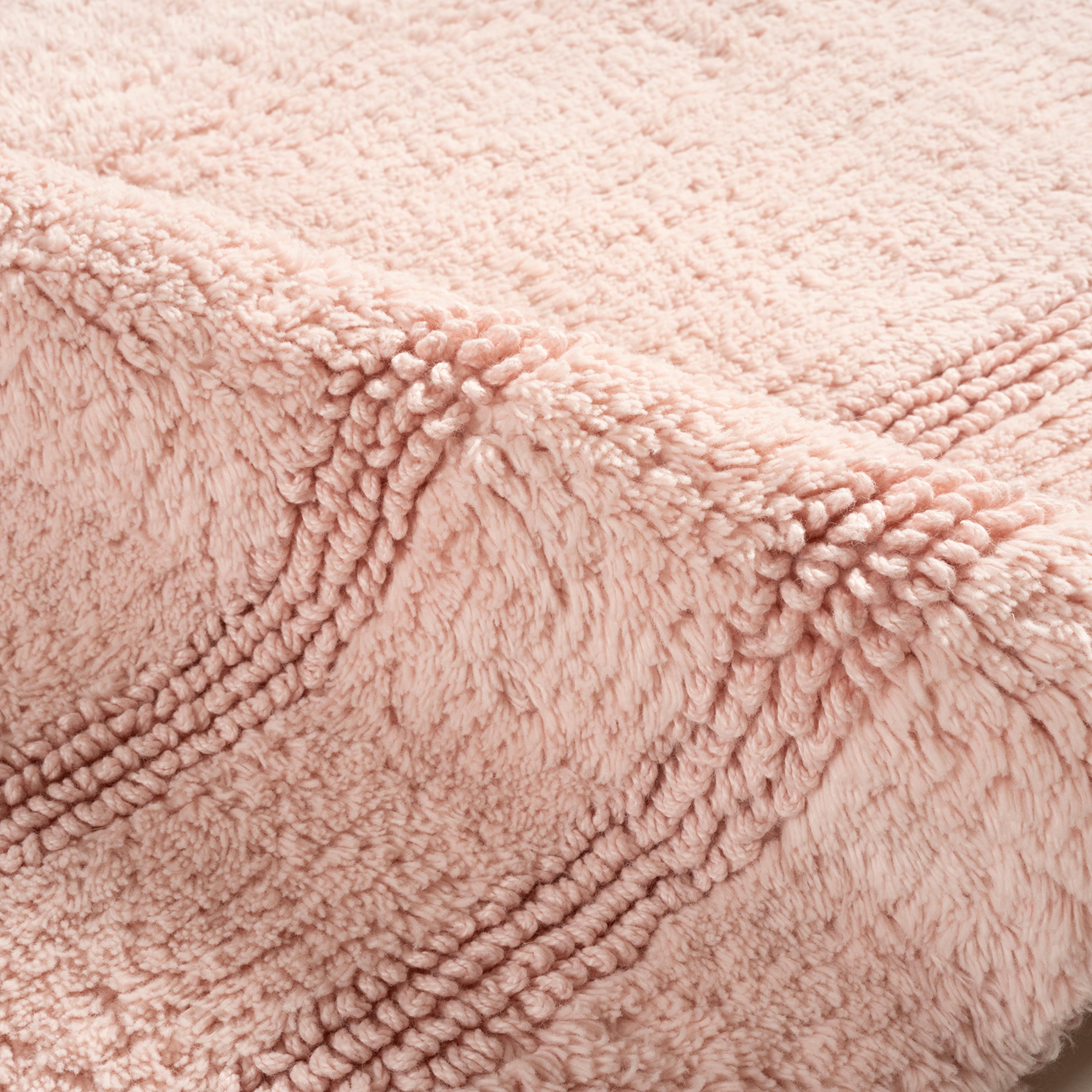 Solıd Çift Taraflı Pamuk %100 Pamuk Banyo Paspası 60x90 Cm Pembe