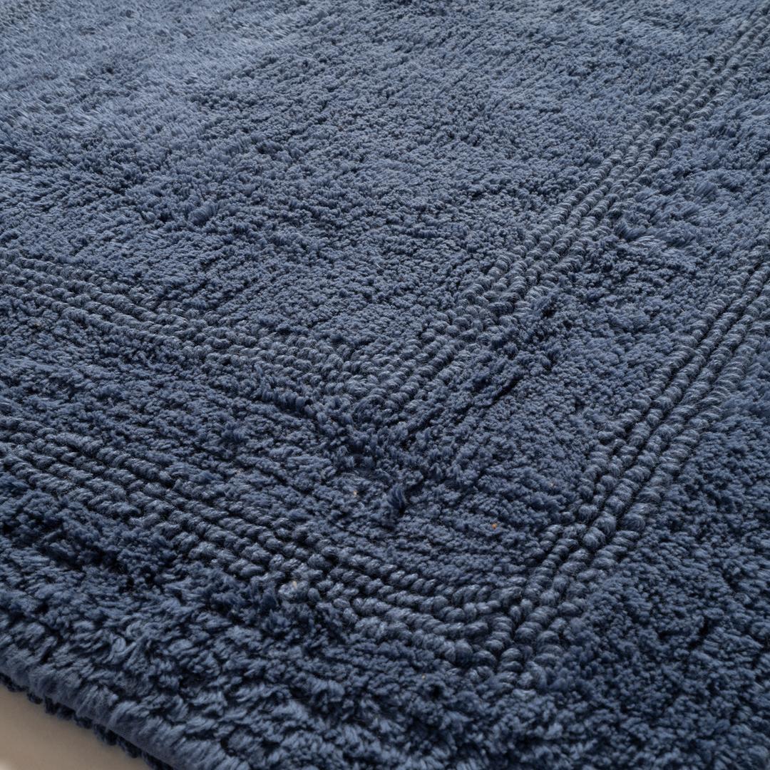 Solıd Çift Taraflı Pamuk %100 Pamuk Banyo Paspası 60x90 Cm Lacivert