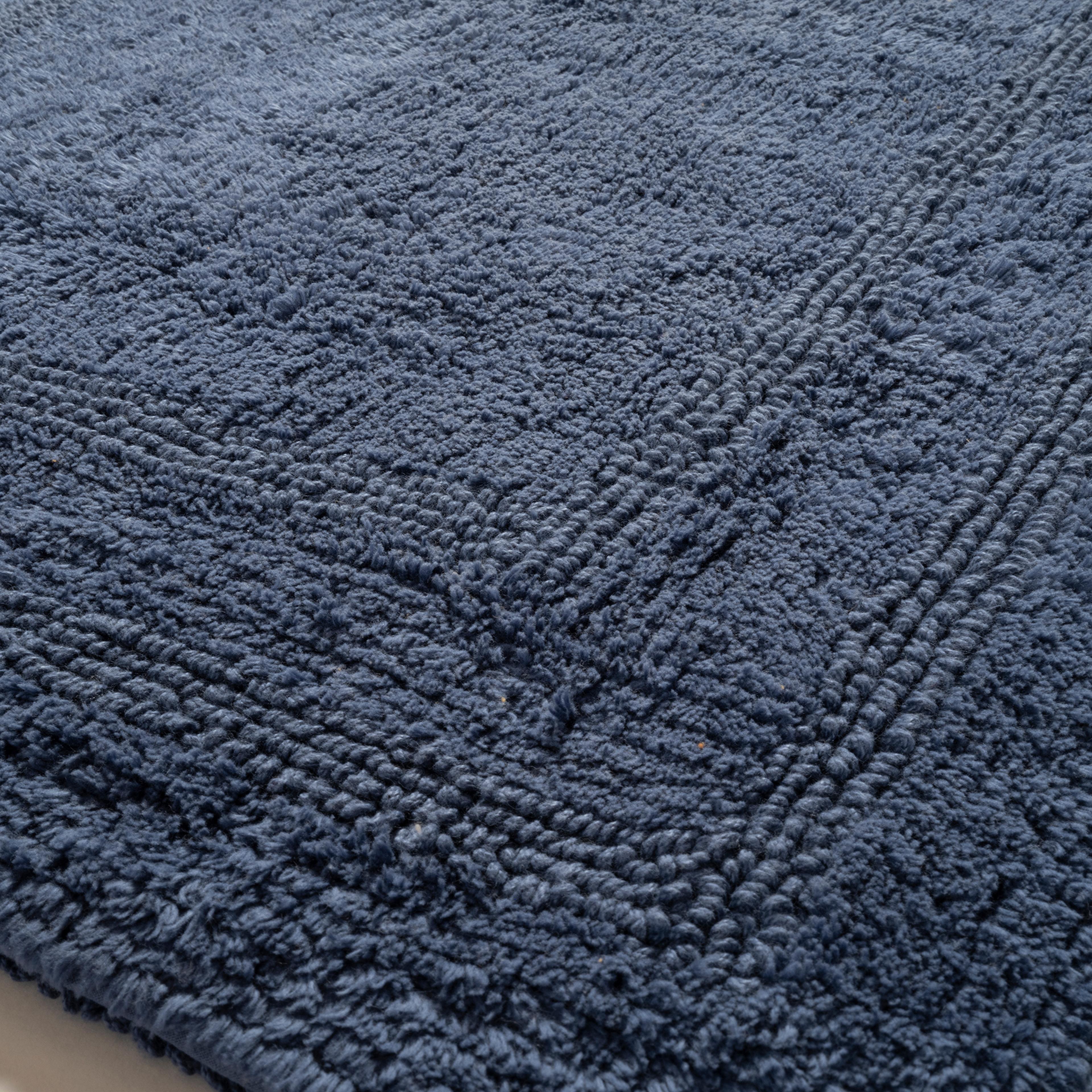 Solıd Çift Taraflı Pamuk %100 Pamuk Banyo Paspası 60x90 Cm Lacivert