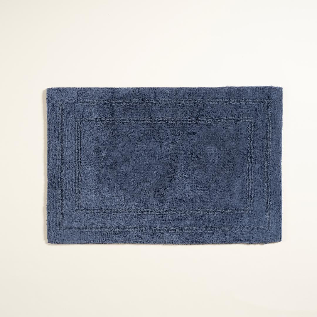 Solıd Çift Taraflı Pamuk %100 Pamuk Banyo Paspası 60x90 Cm Lacivert