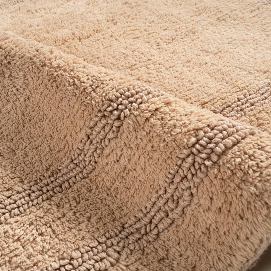 Solıd Çift Taraflı Pamuk %100 Pamuk Banyo Paspası 60x90 Cm Kum Rengı