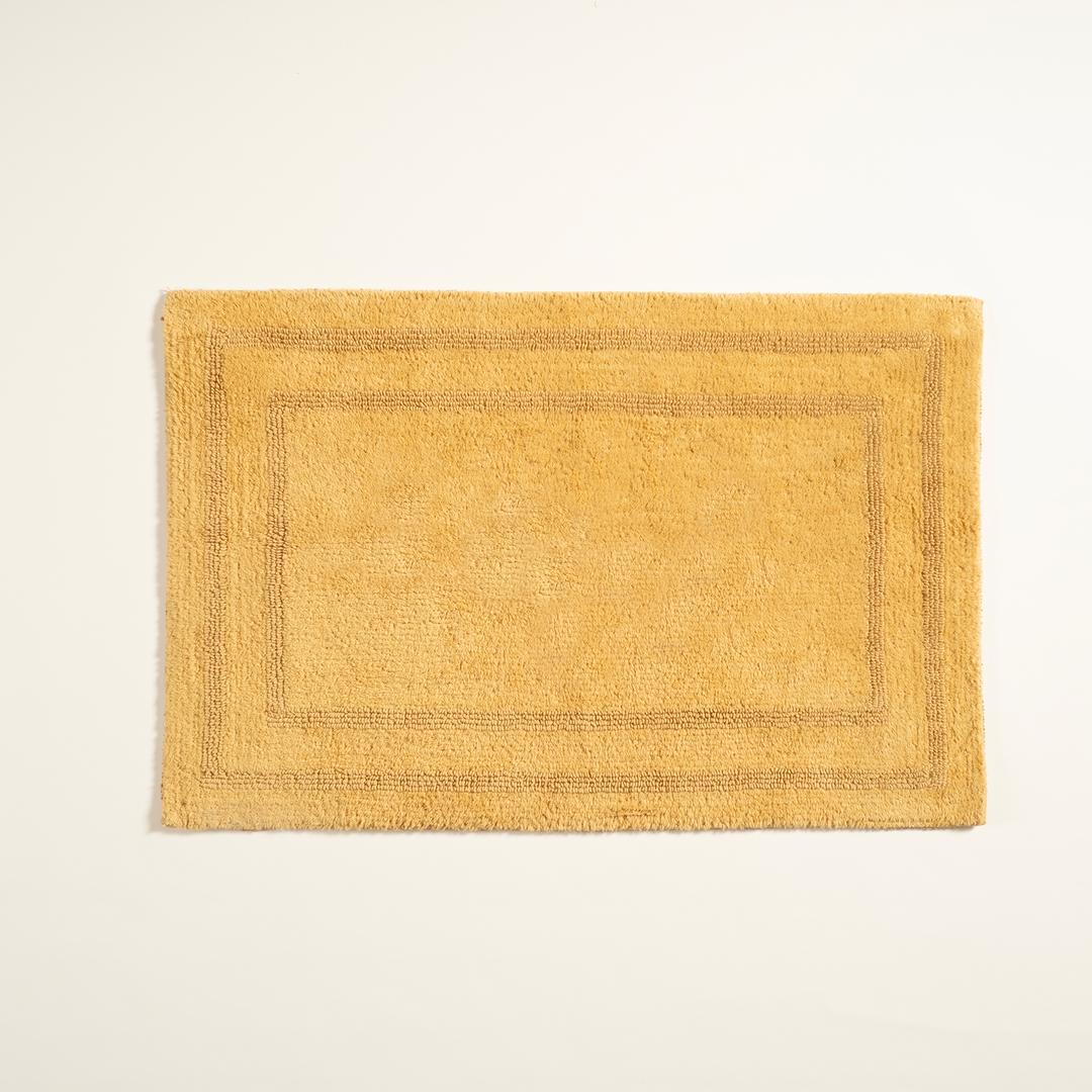 Solıd Çift Taraflı Pamuk %100 Pamuk Banyo Paspası 70x120 Cm Sarı