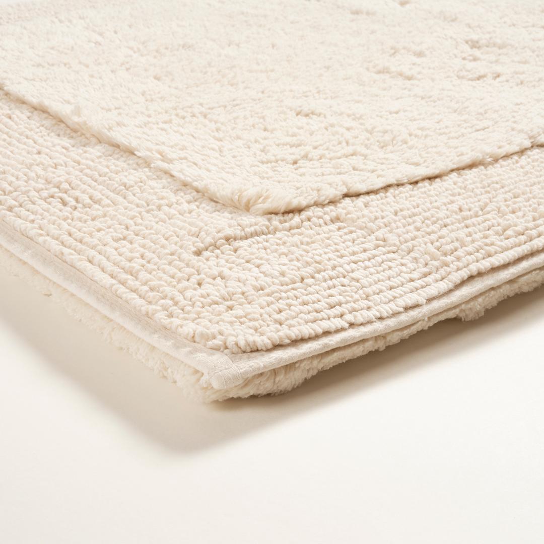 Punjab Çift Taraflı Pamuk %100 Pamuk Banyo Paspası 60x90 Cm Natural