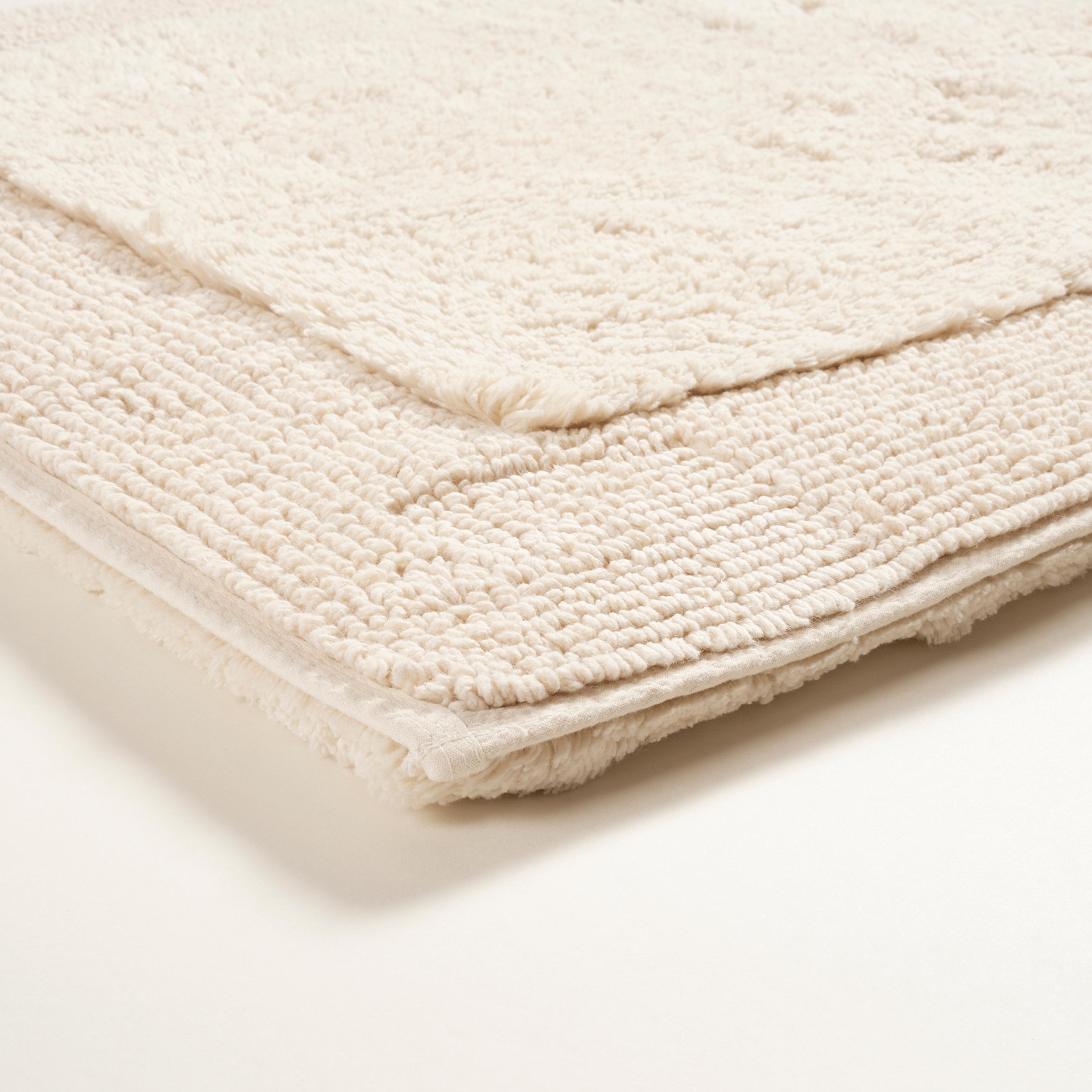 Punjab Çift Taraflı Pamuk %100 Pamuk Banyo Paspası 60x90 Cm Natural