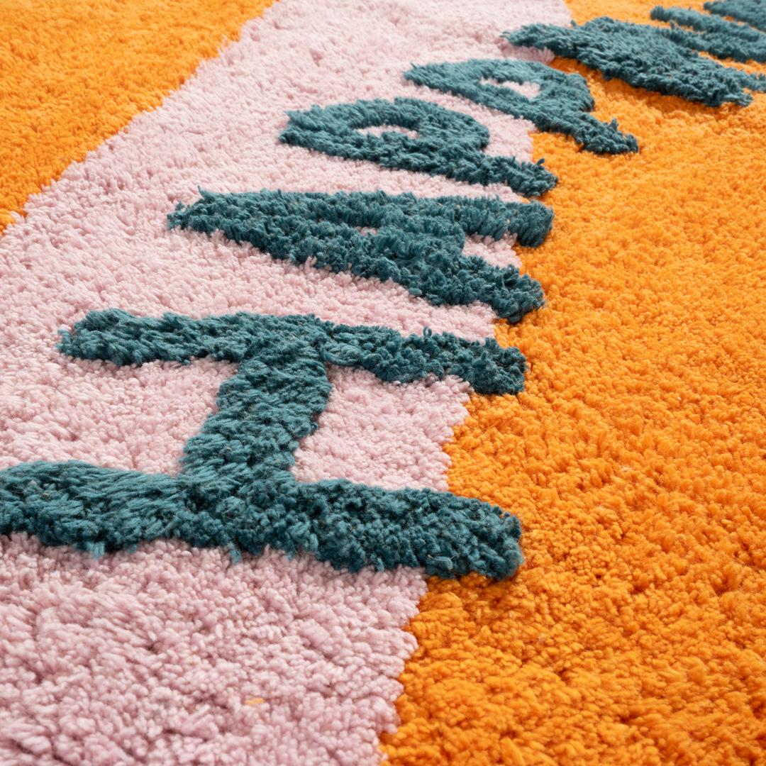 Punjab Pamuk %100 Pamuk Banyo Paspası 60x90 Cm Turuncu - Pembe