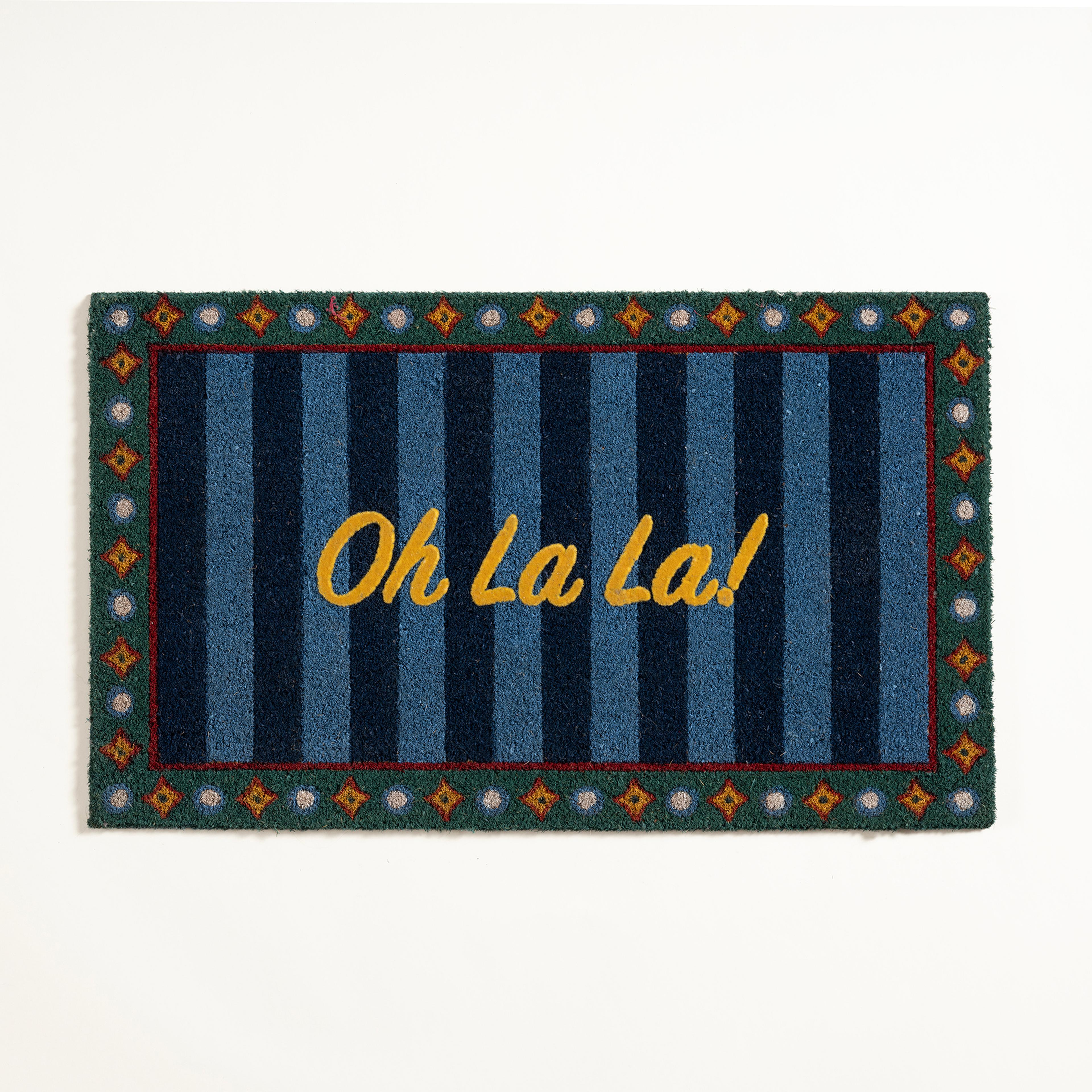 Kerala Hindistan Cevizi Lifi Kapı Önü Paspası 45x75 Cm Mavi