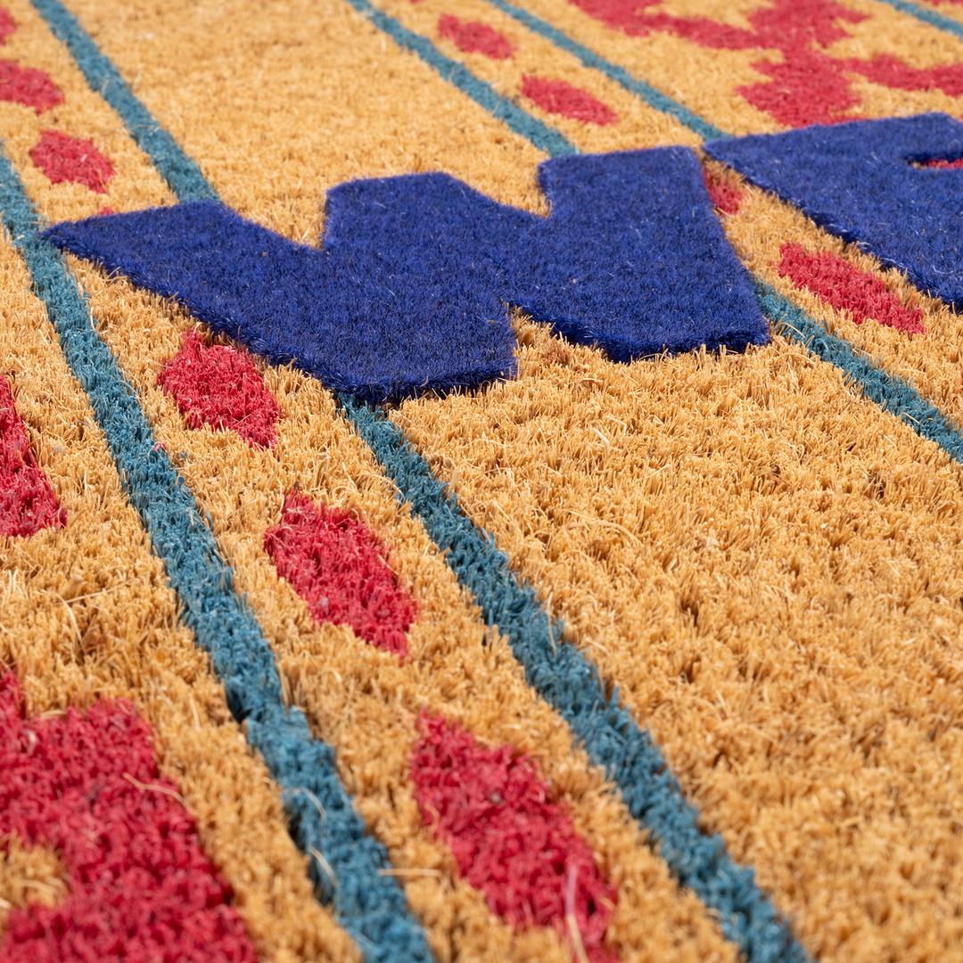 Kerala Çizgi Hindistan Cevizi Lifi Kapı Önü Paspası 45x75 Cm Fuşya