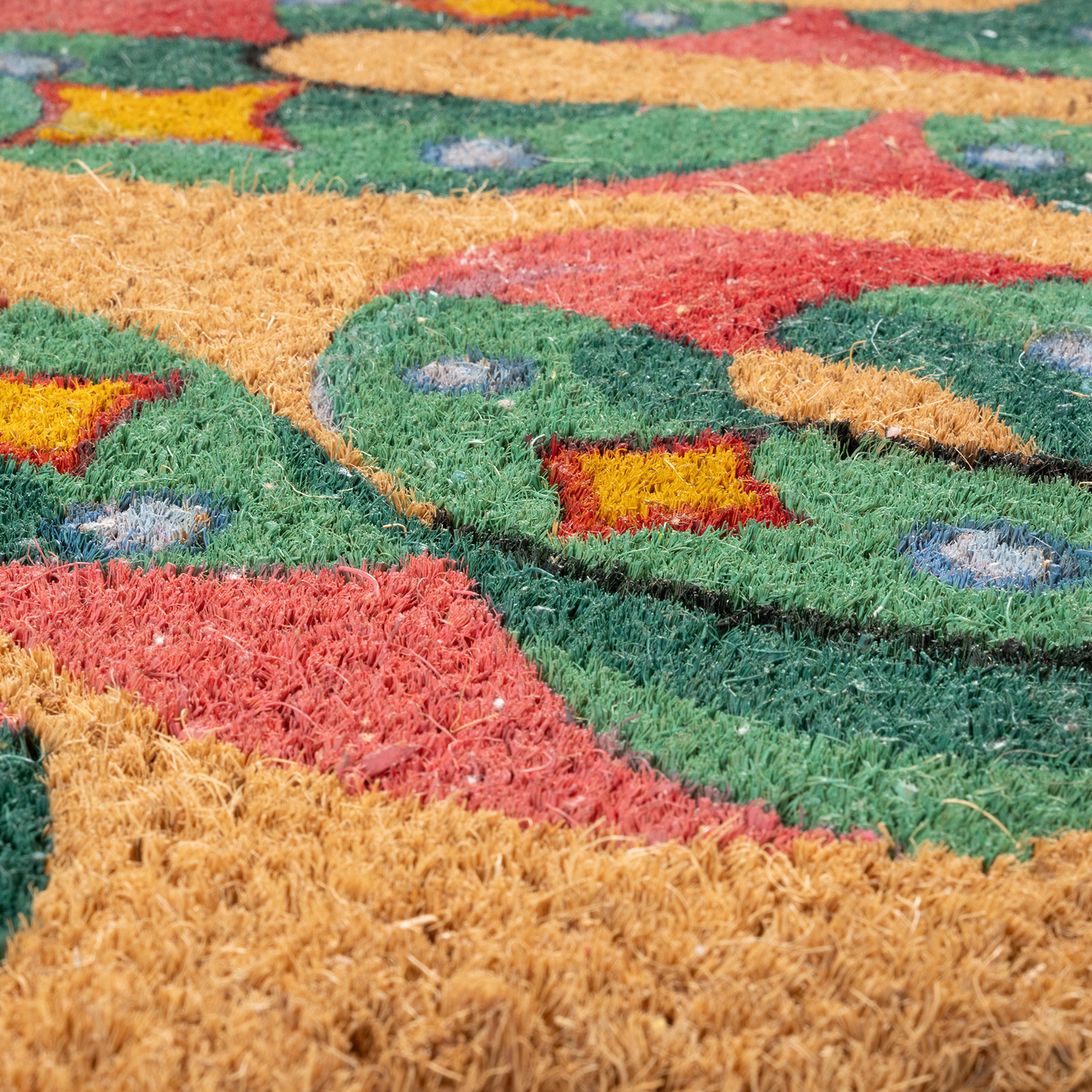 Kerala Şekil Hindistan Cevizi Lifi Kapı Önü Paspası 45x75 Cm Yeşil