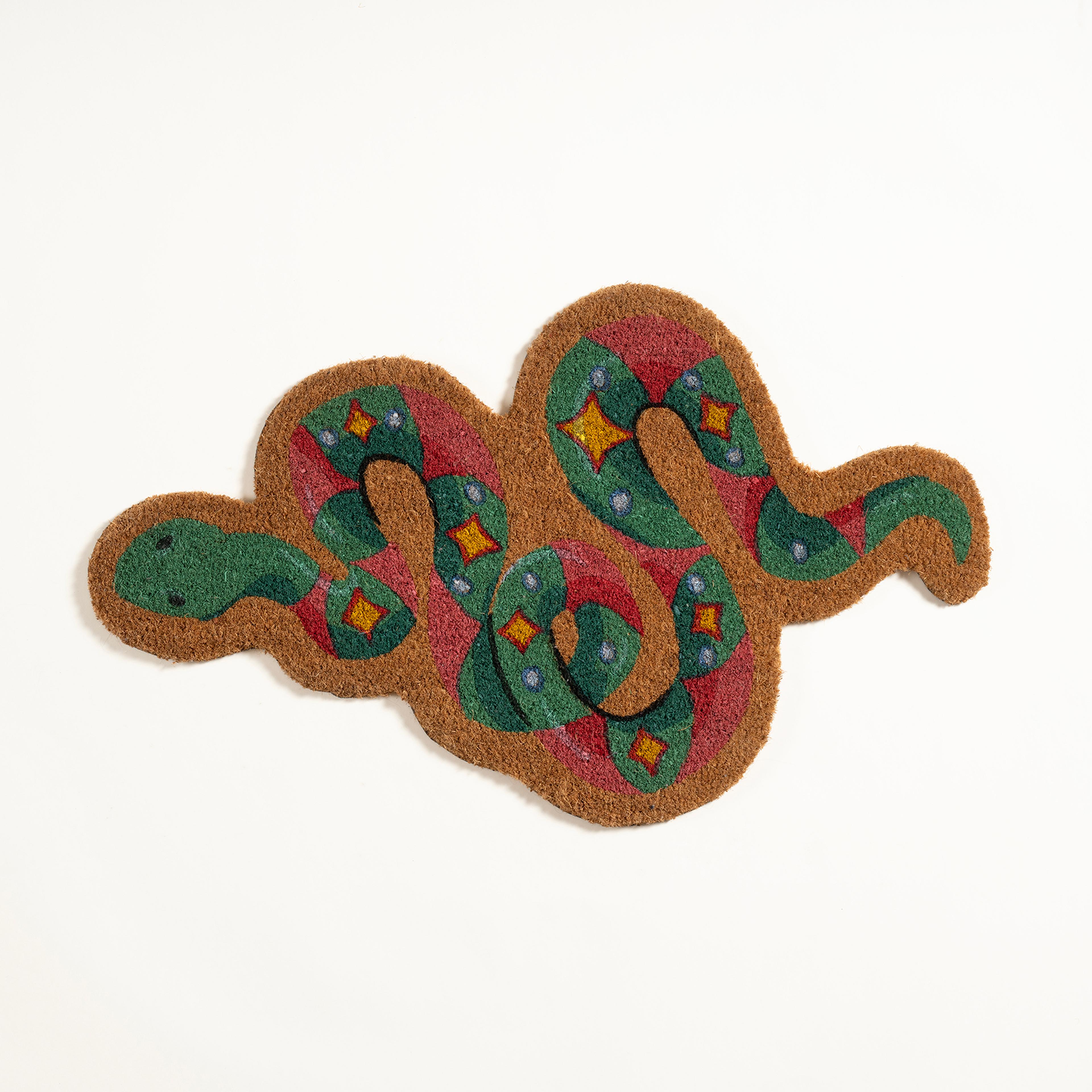 Kerala Şekil Hindistan Cevizi Lifi Kapı Önü Paspası 45x75 Cm Yeşil