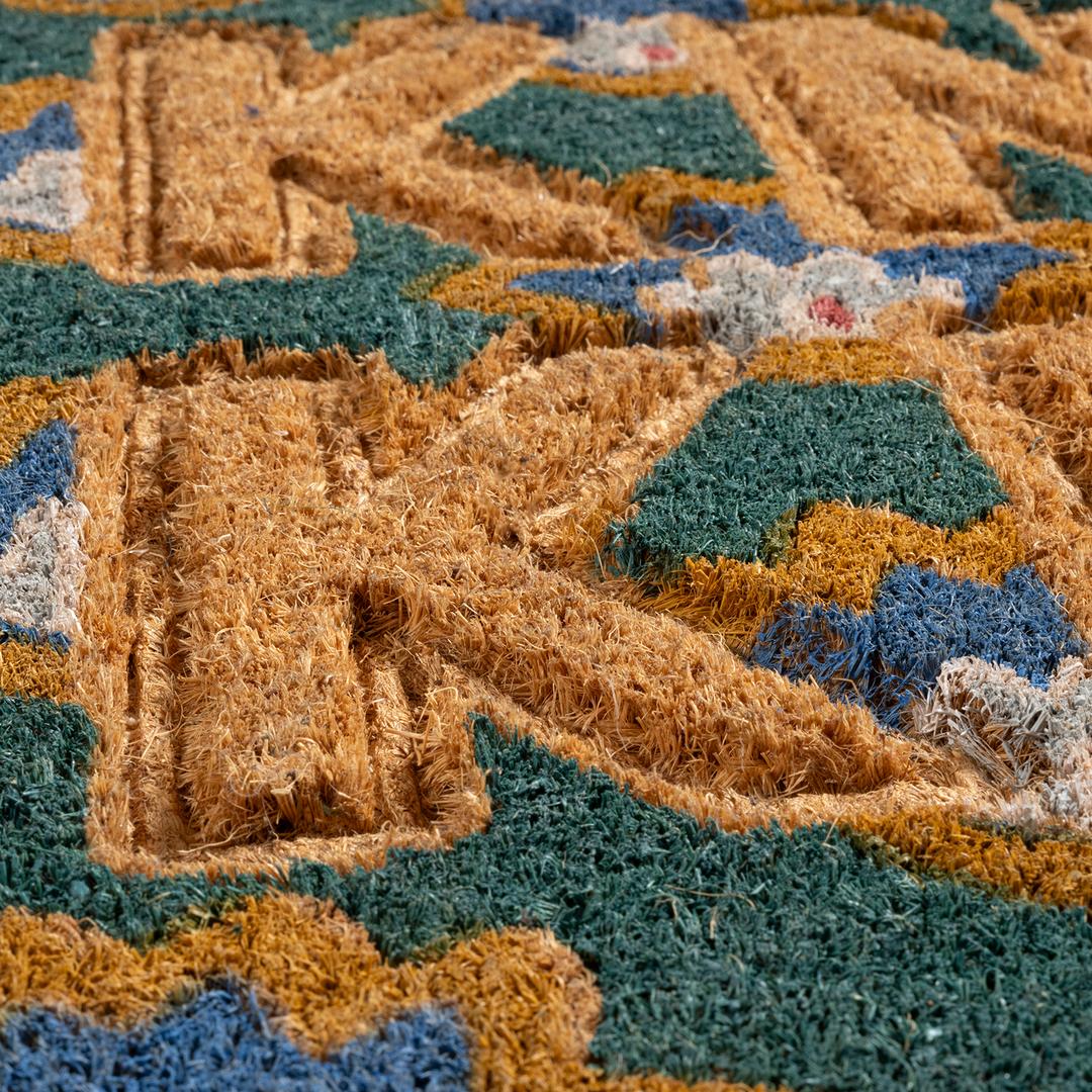 Kerala Hindistan Cevizi Lifi Kapı Önü Paspası 45x75 Cm Yeşil