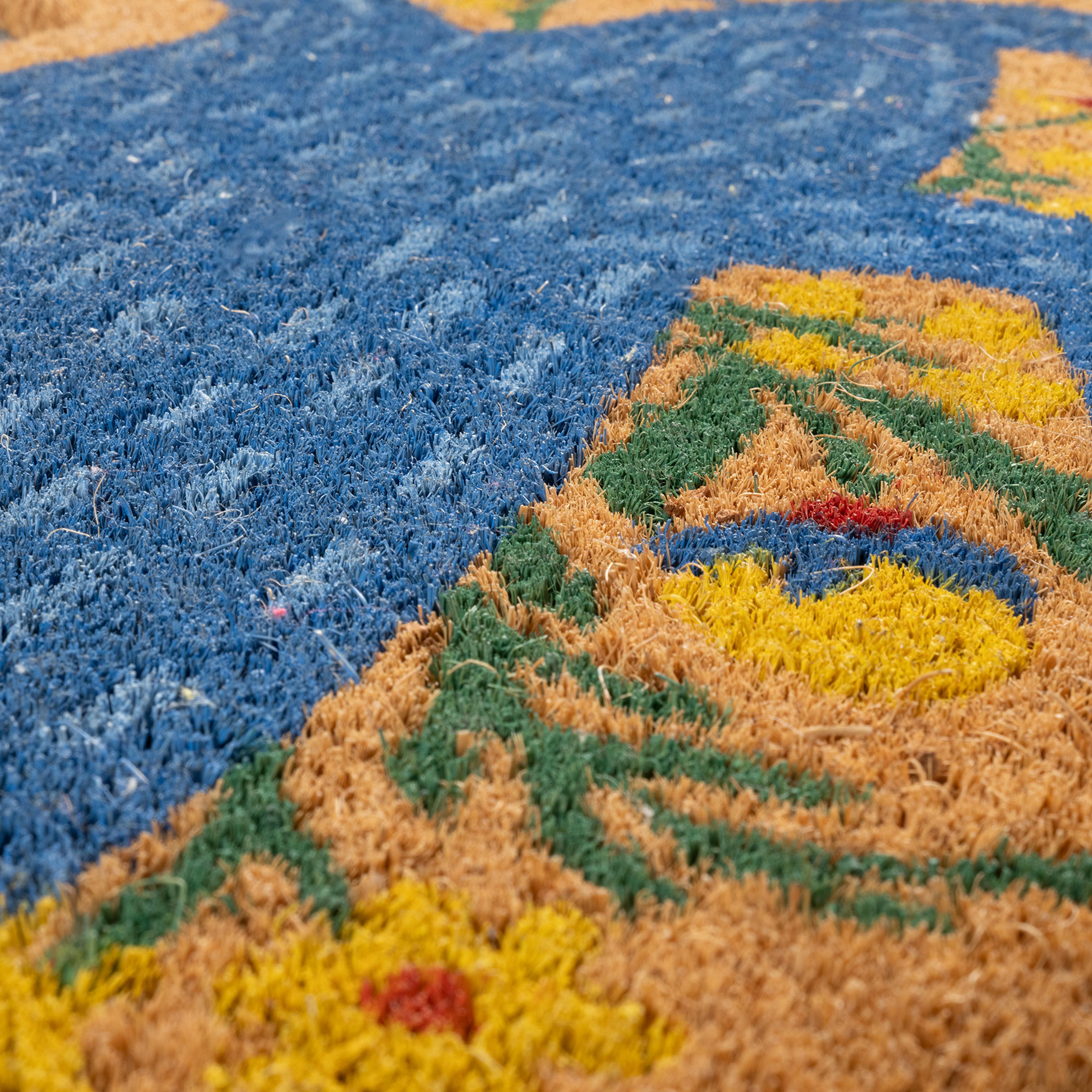 Kerala Coır Kapı Önü Paspası 45x75 Cm Mavi