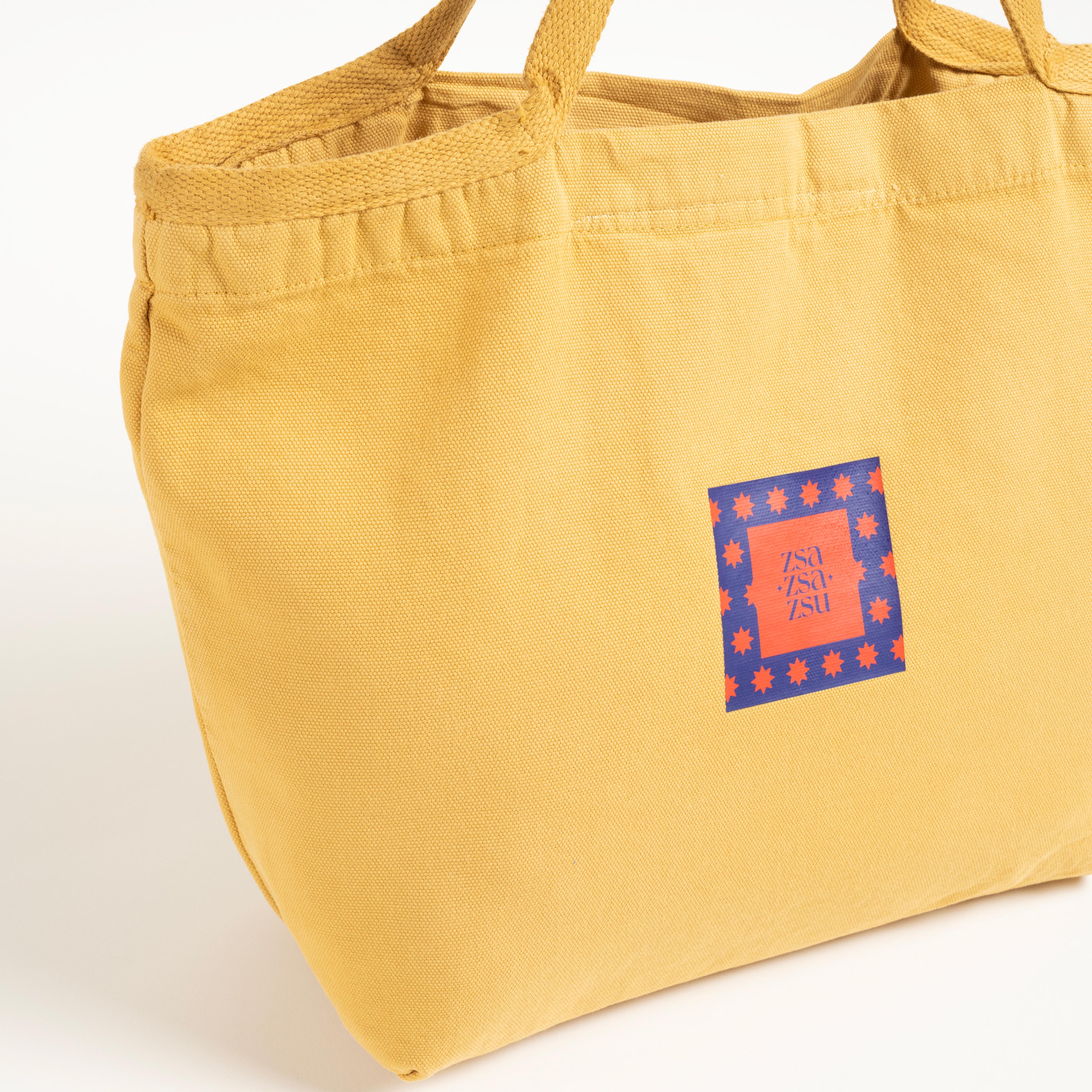 Solıd %100 Pamuk Çanta Standart Beden Sarı