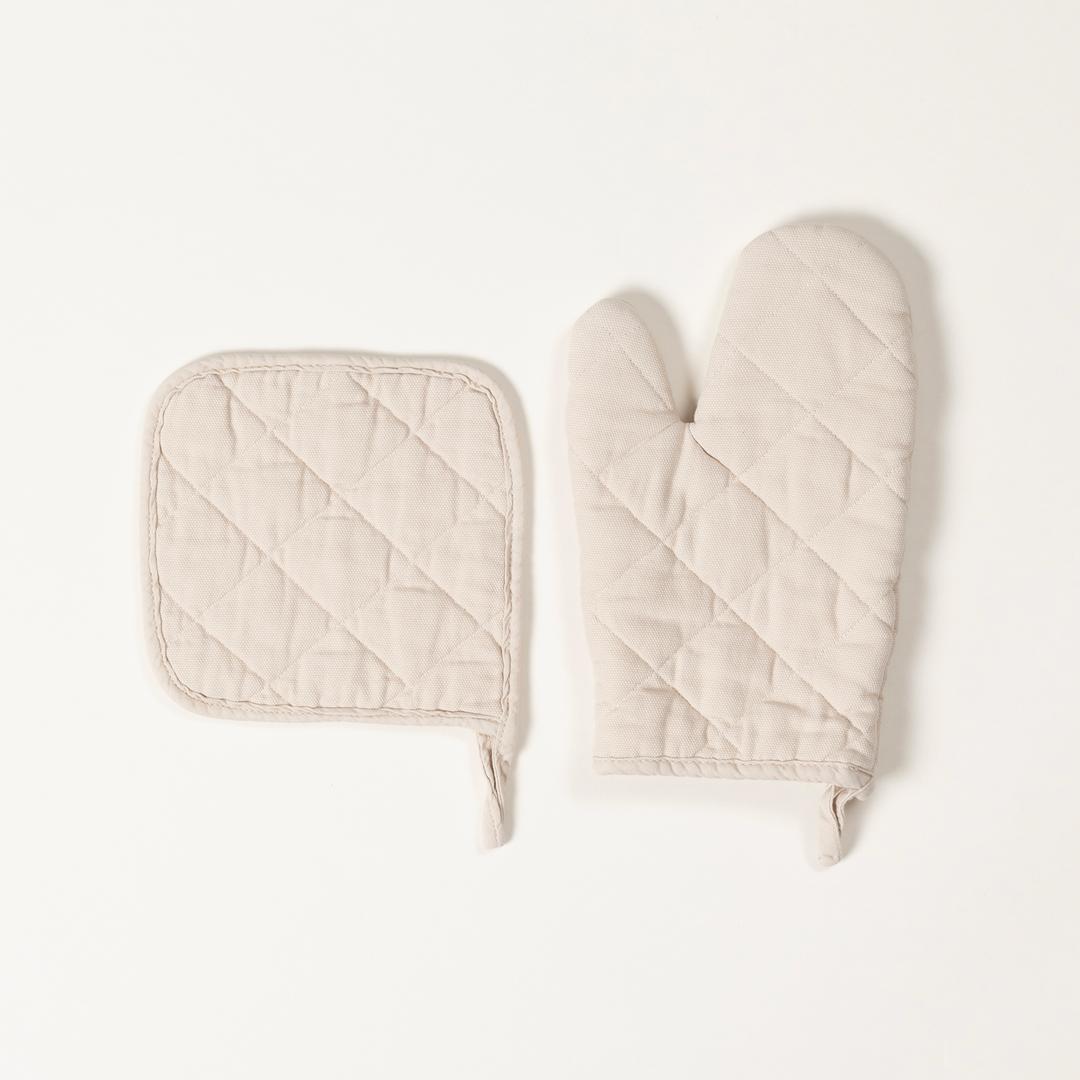 Solıd 2'li Pamuk %100 Pamuk Mutfak Seti Standart Beden Ekru