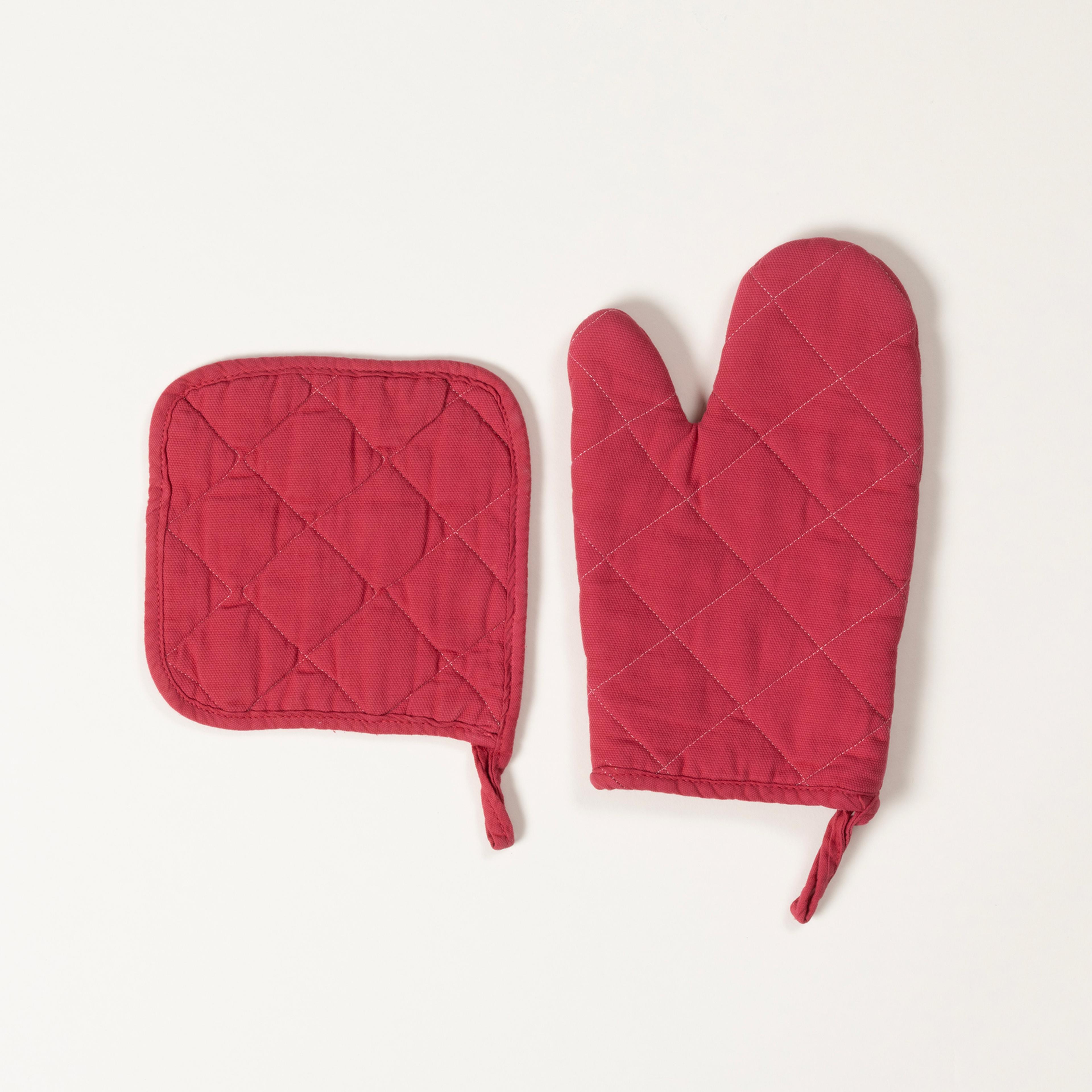 Solıd 2'li Pamuk %100 Pamuk Mutfak Seti Standart Beden Fuşya