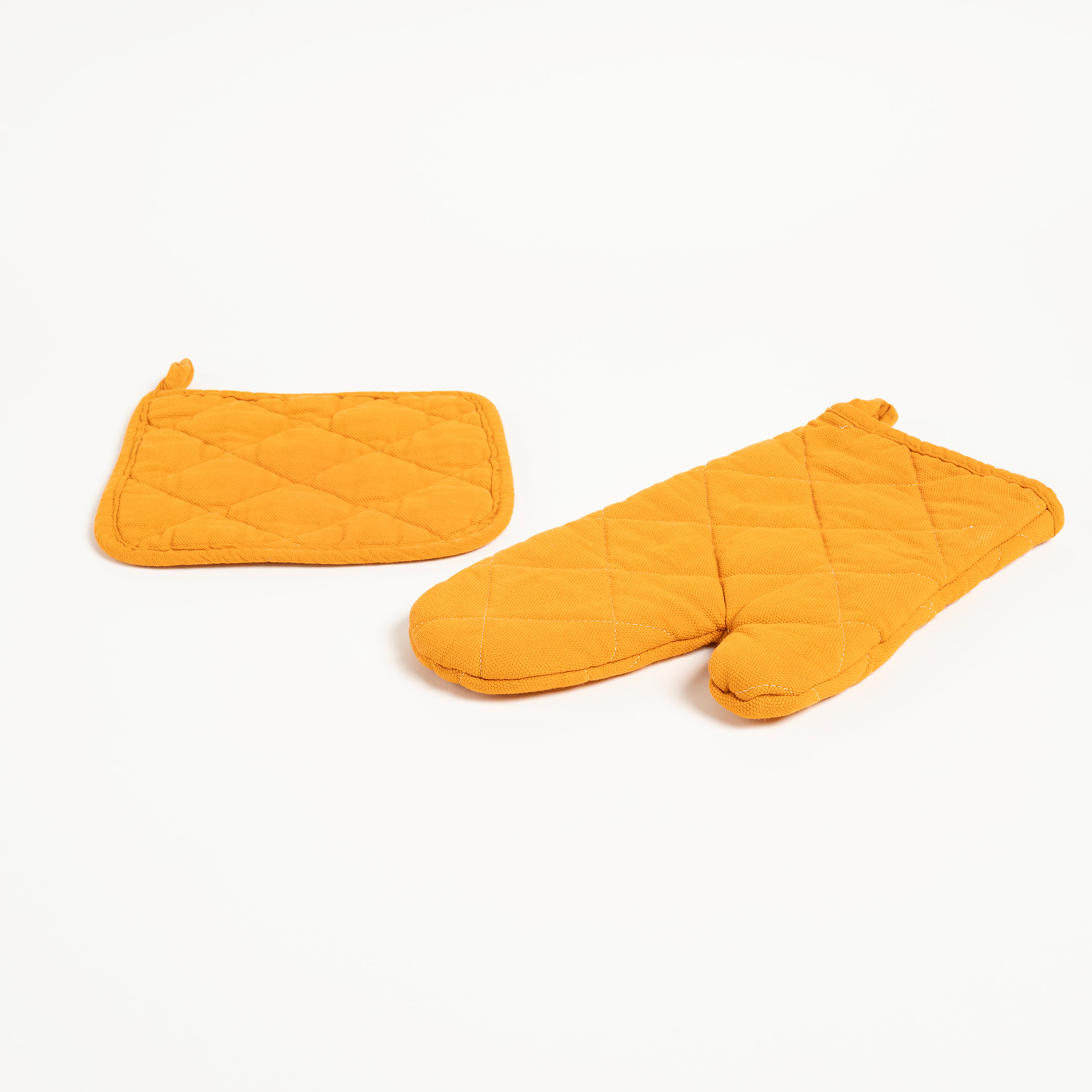 Solıd 2'li Pamuk %100 Pamuk Mutfak Seti Standart Beden Turuncu